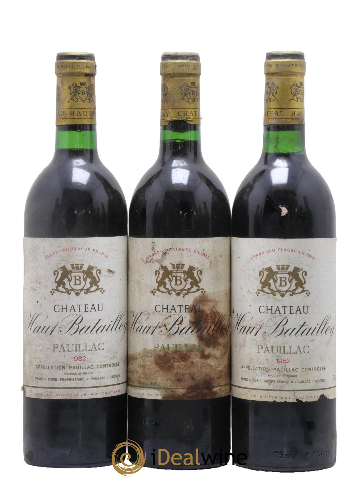 Château Haut Batailley 5ème Grand Cru Classé 1982 - Lot de 3 bouteilles - 0