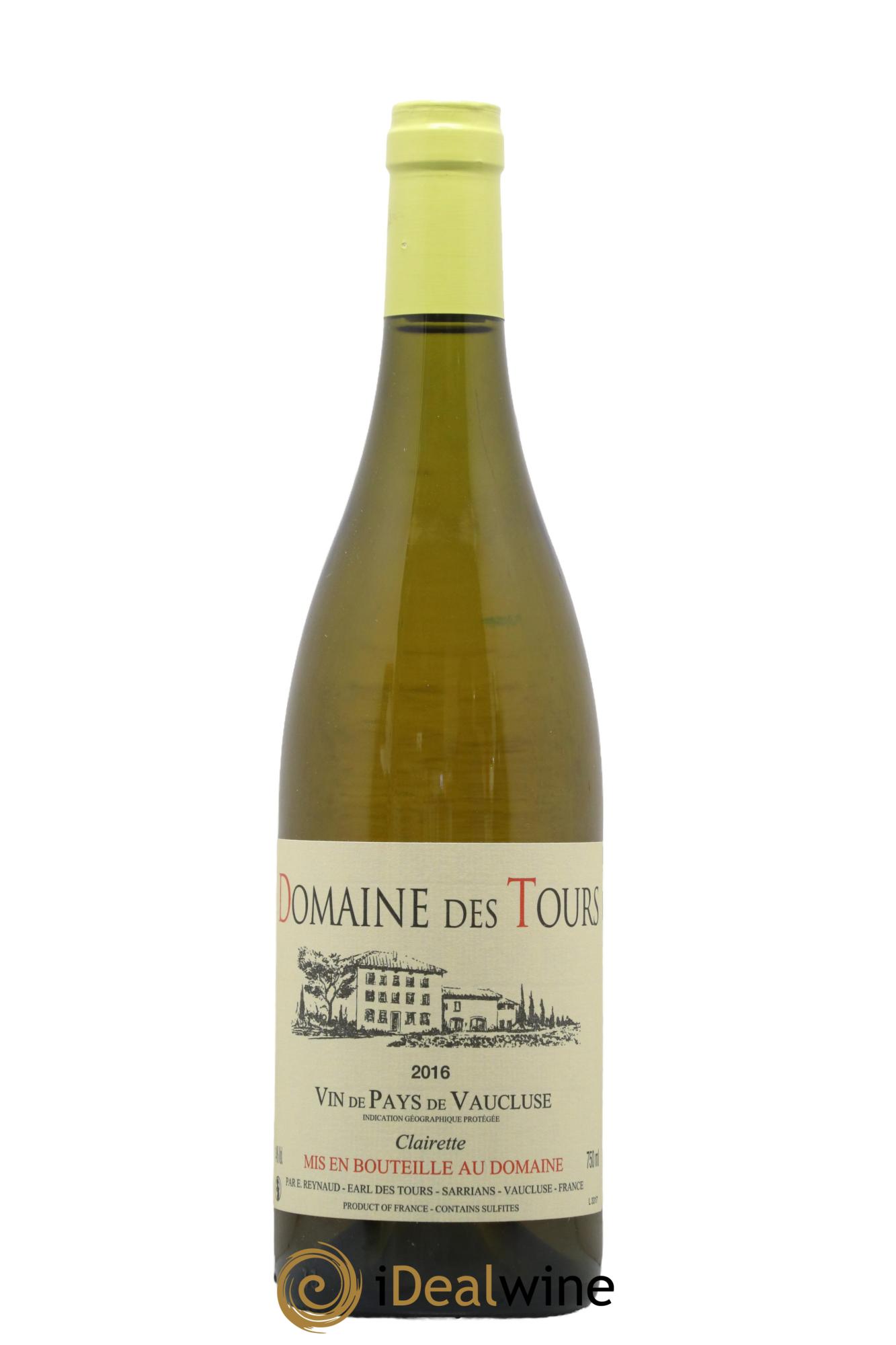 IGP Vaucluse (Vin de Pays de Vaucluse) Domaine des Tours Emmanuel Reynaud 2016 - Lot de 1 bouteille - 0