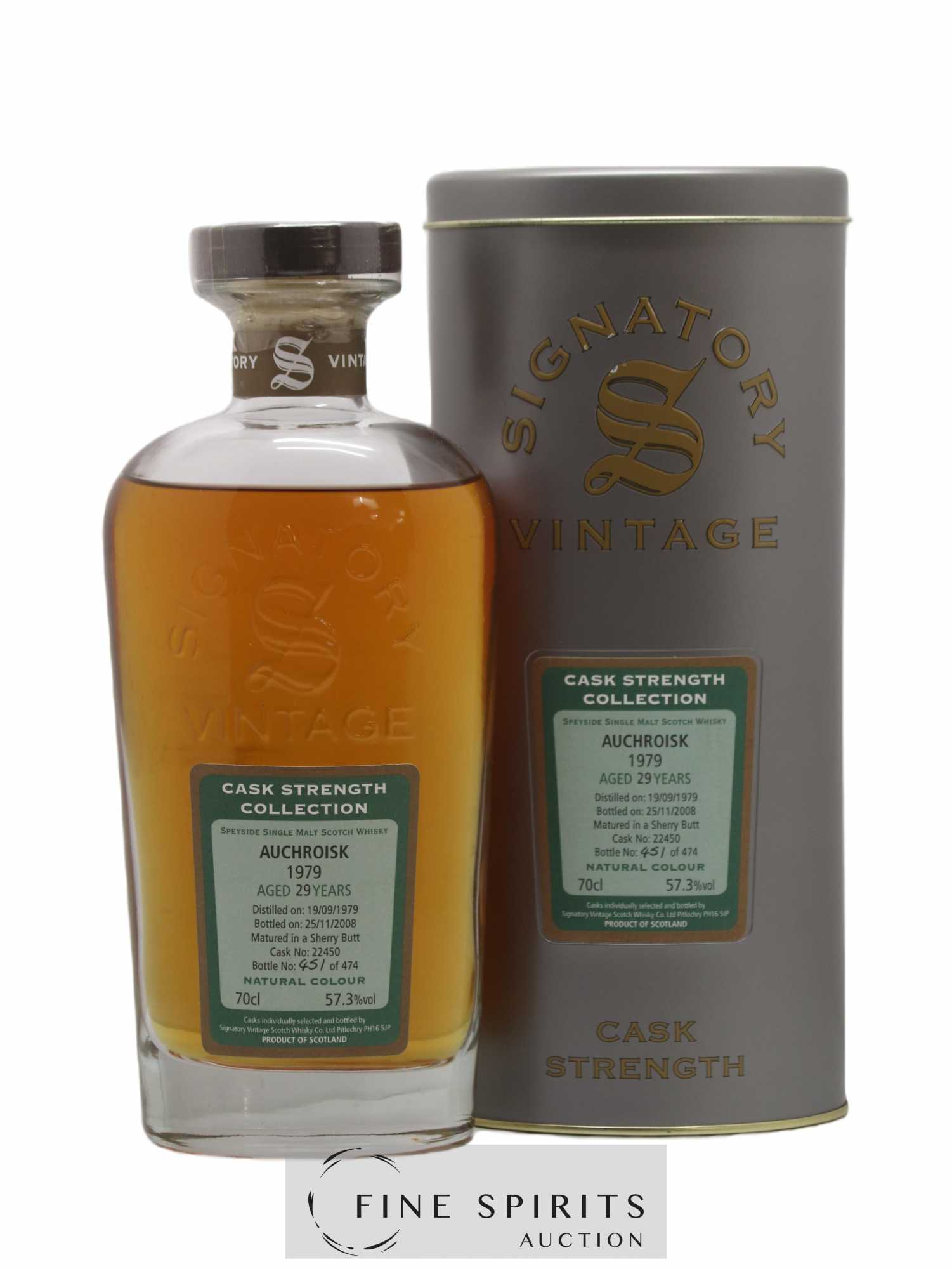 Auchroisk 29 years 1979 Signatory Vintage Cask n°22450 - One of 474 - bottled 2008 Cask Strength Collection  - Posten von 1 Flasche - 0