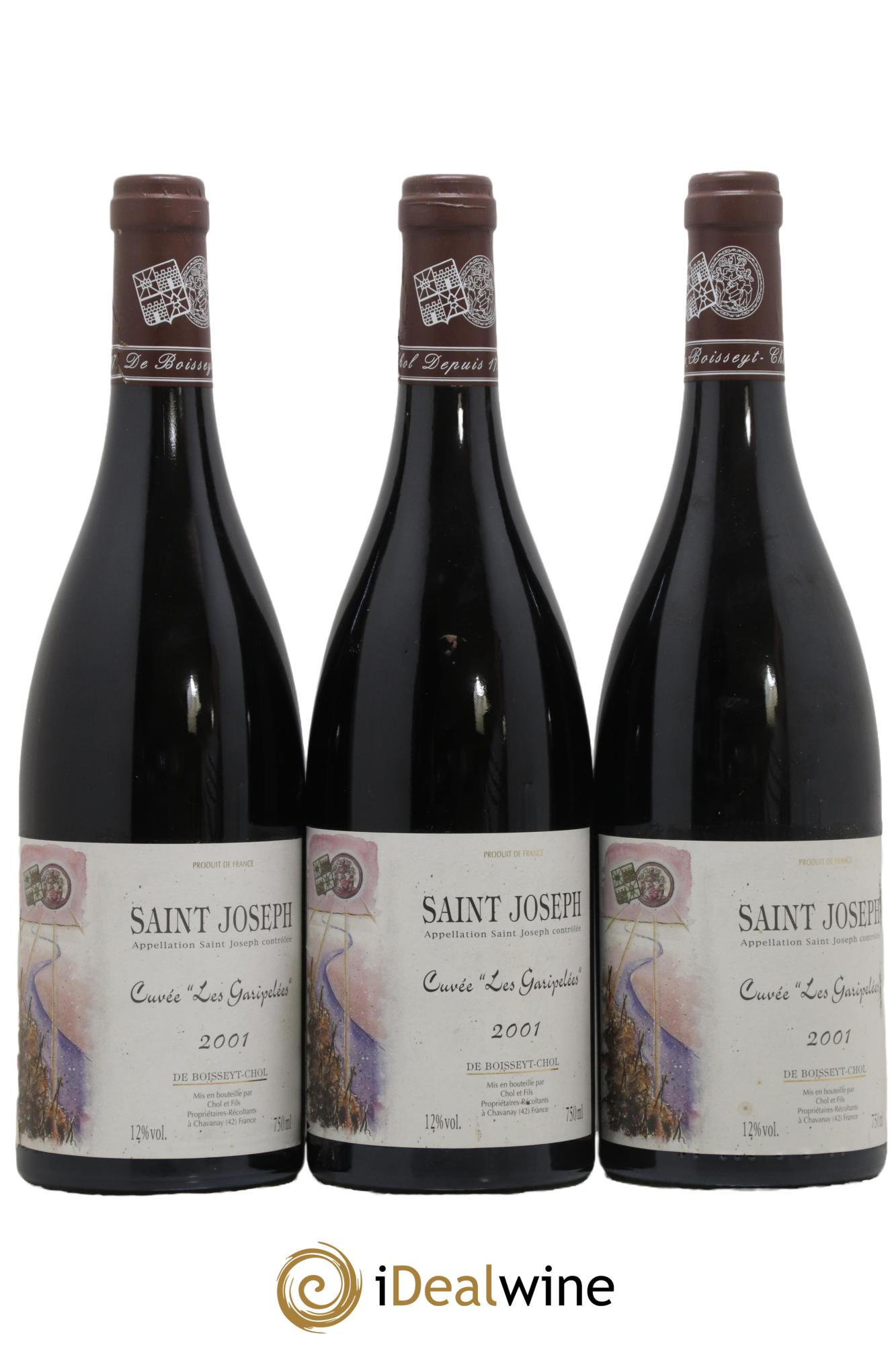 Saint-Joseph Les Garipelees Domaine De Boisseyt Chol 2001 - Lot de 3 bouteilles - 0