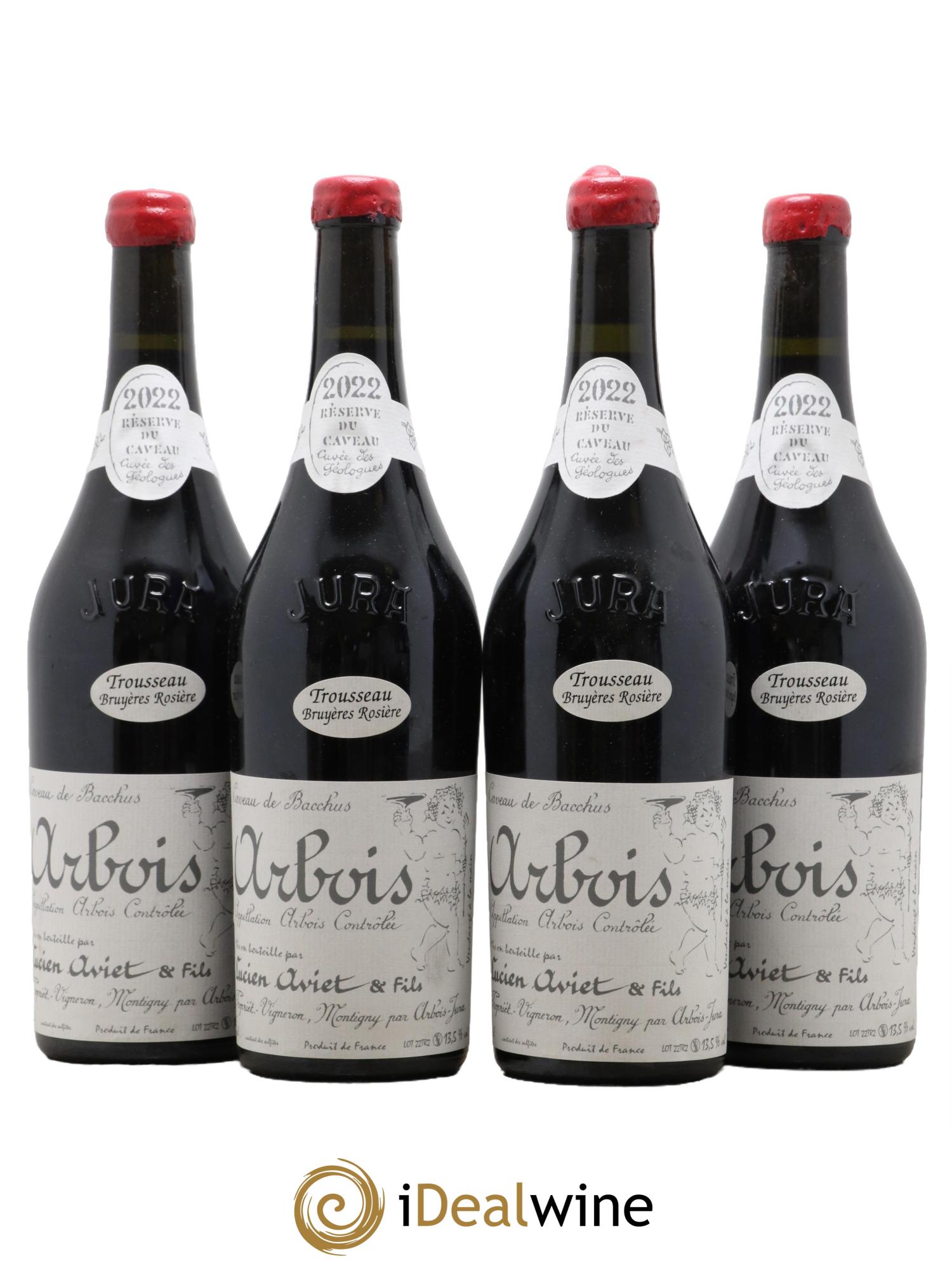 Arbois Trousseau Bruyères Rosière Cuvée des Géologues Lucien Aviet 2022 - Posten von 4 Flaschen - 0