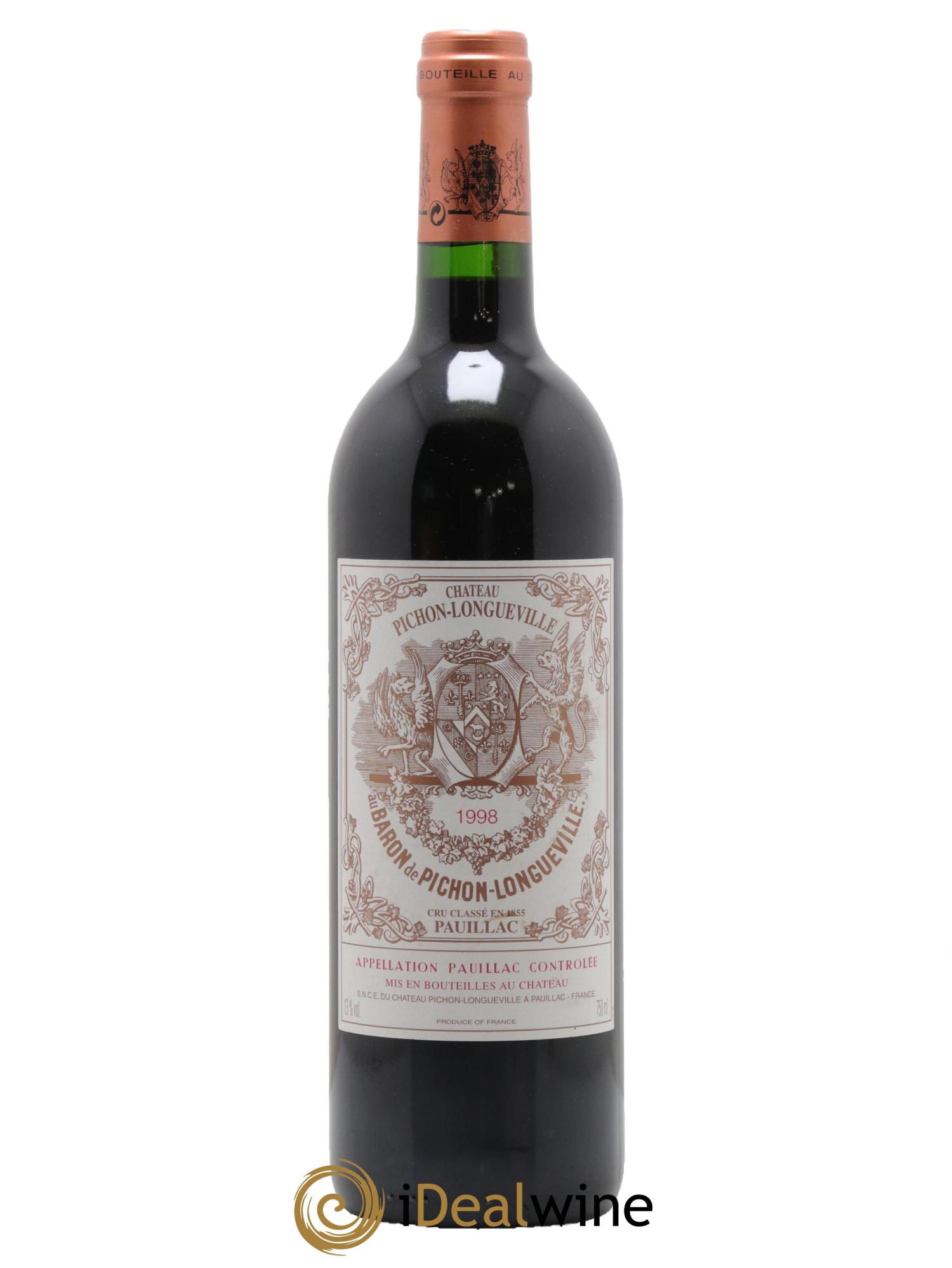 Pichon Longueville Baron 2ème Grand Cru Classé 1998 - Lotto di 1 bottiglia - 0