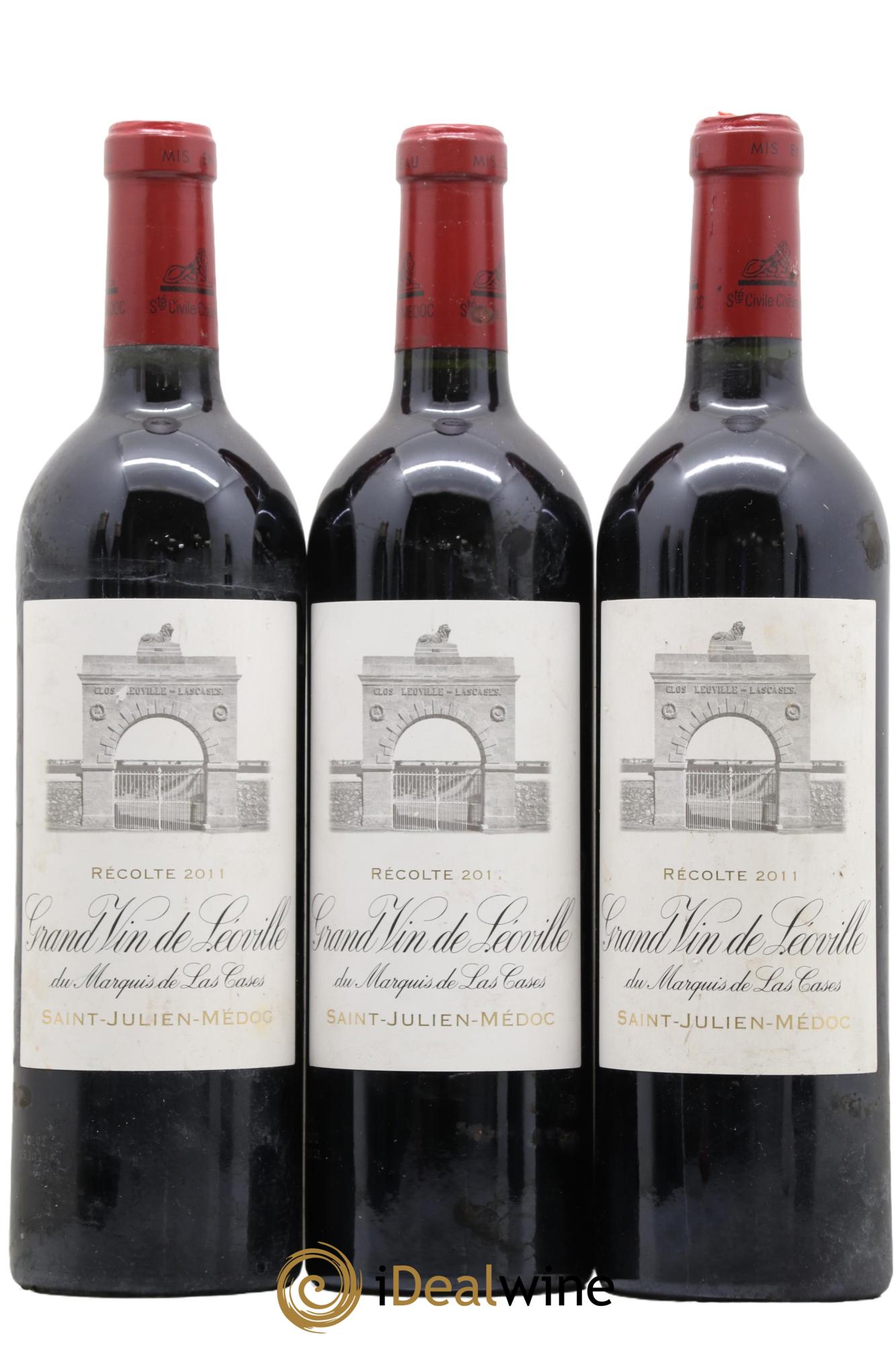 Château Léoville Las Cases 2ème Grand Cru Classé 2011 - Lotto di 3 bottiglie - 0