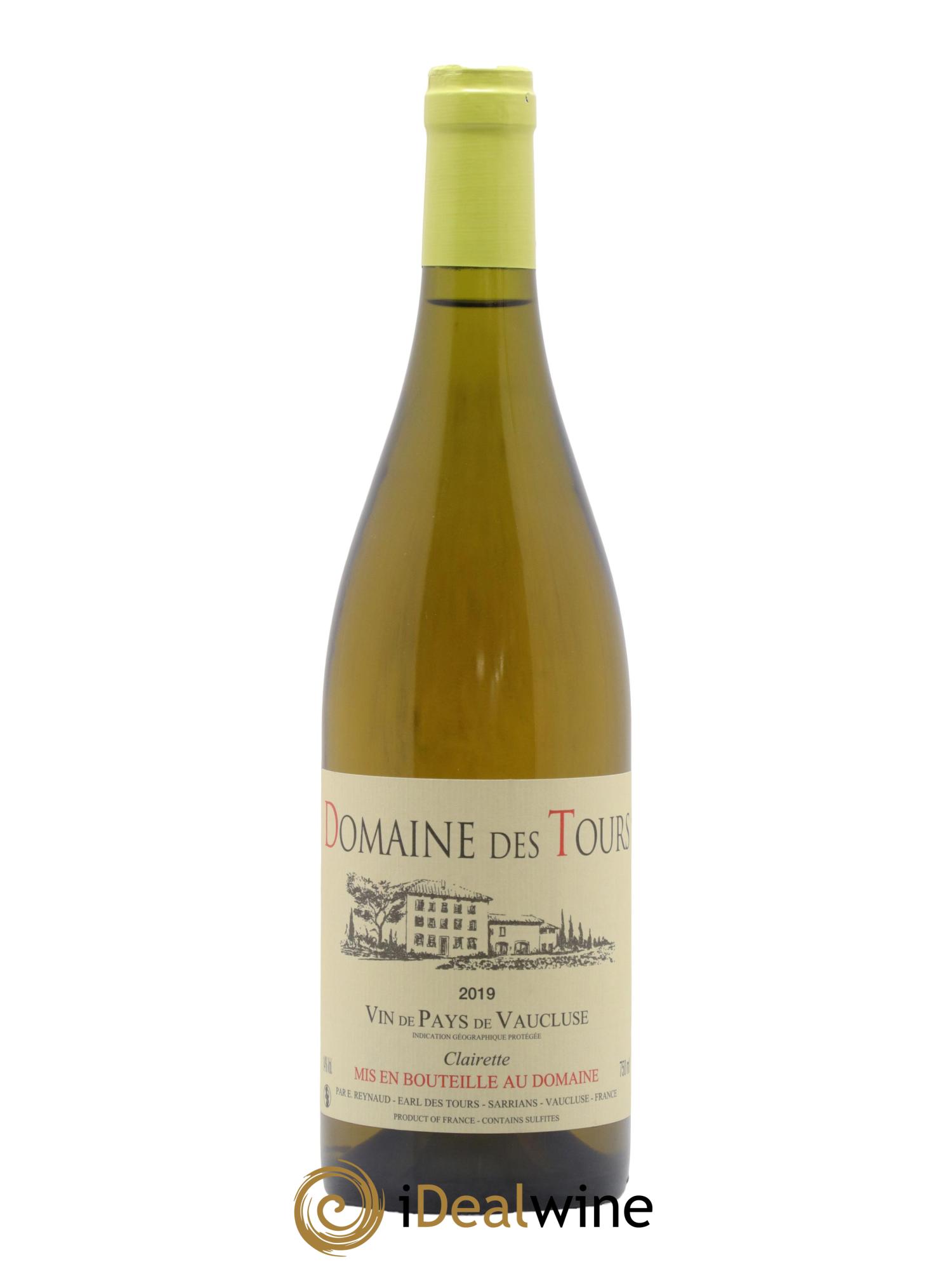 IGP Vaucluse (Vin de Pays de Vaucluse) Domaine des Tours Clairette Emmanuel Reynaud 2019 - Lot de 1 bouteille - 0