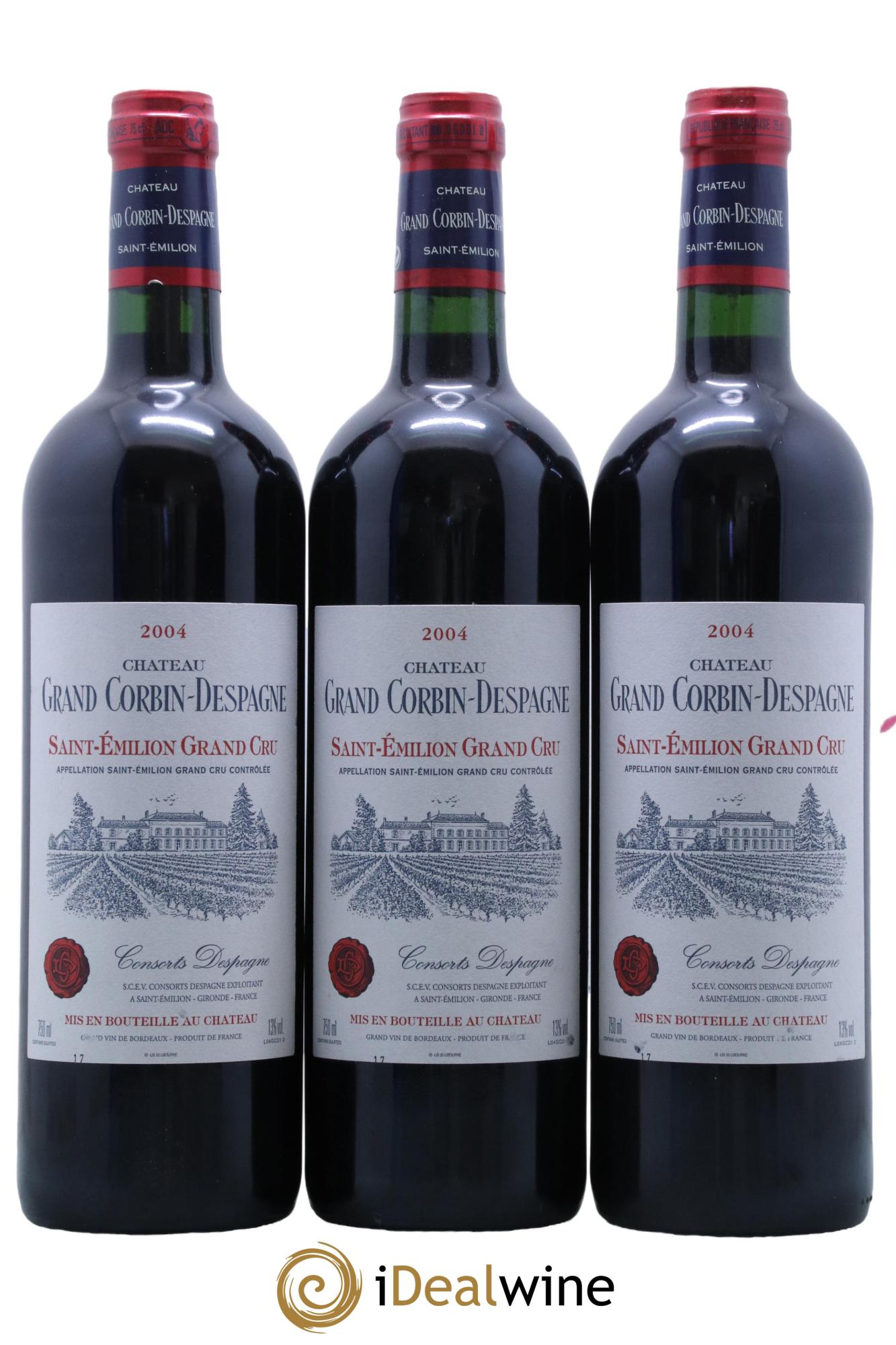 Château Grand Corbin Despagne Grand Cru Classé  2004 - Lot of 12 bottles - 1