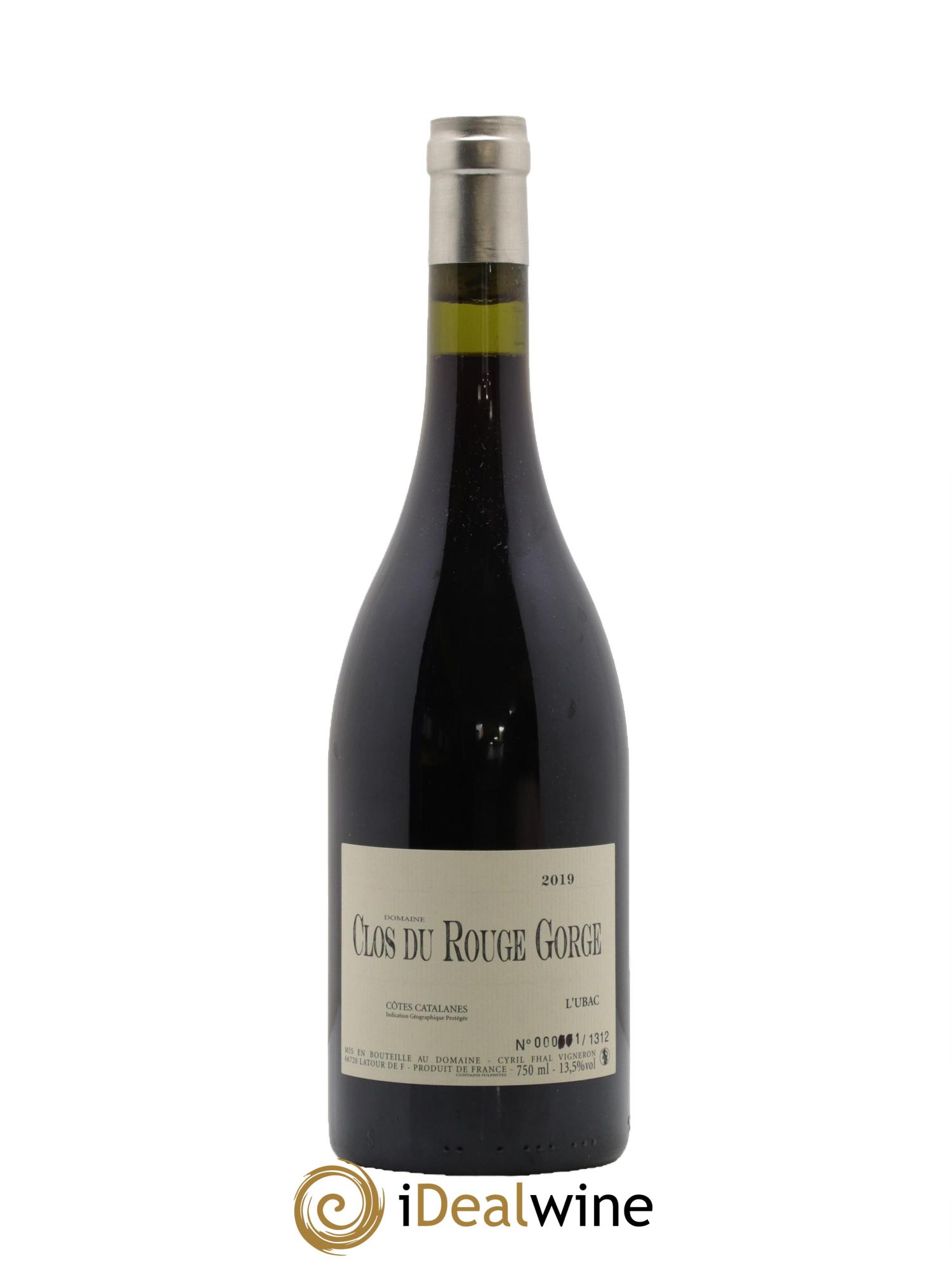 IGP Côtes Catalanes Clos du Rouge Gorge L'Ubac Cyril Fhal 2019 - Lot de 1 bouteille - 0