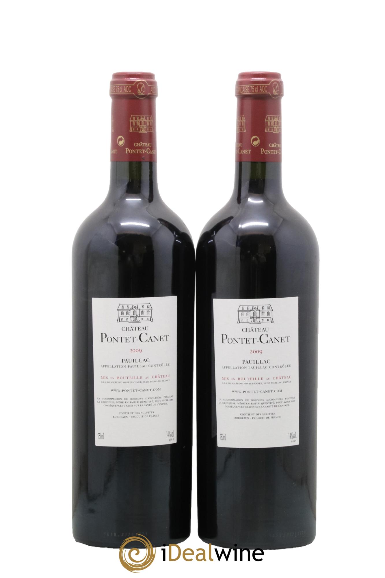 Château Pontet Canet 5ème Grand Cru Classé 2009 - Lot de 2 bouteilles - 1