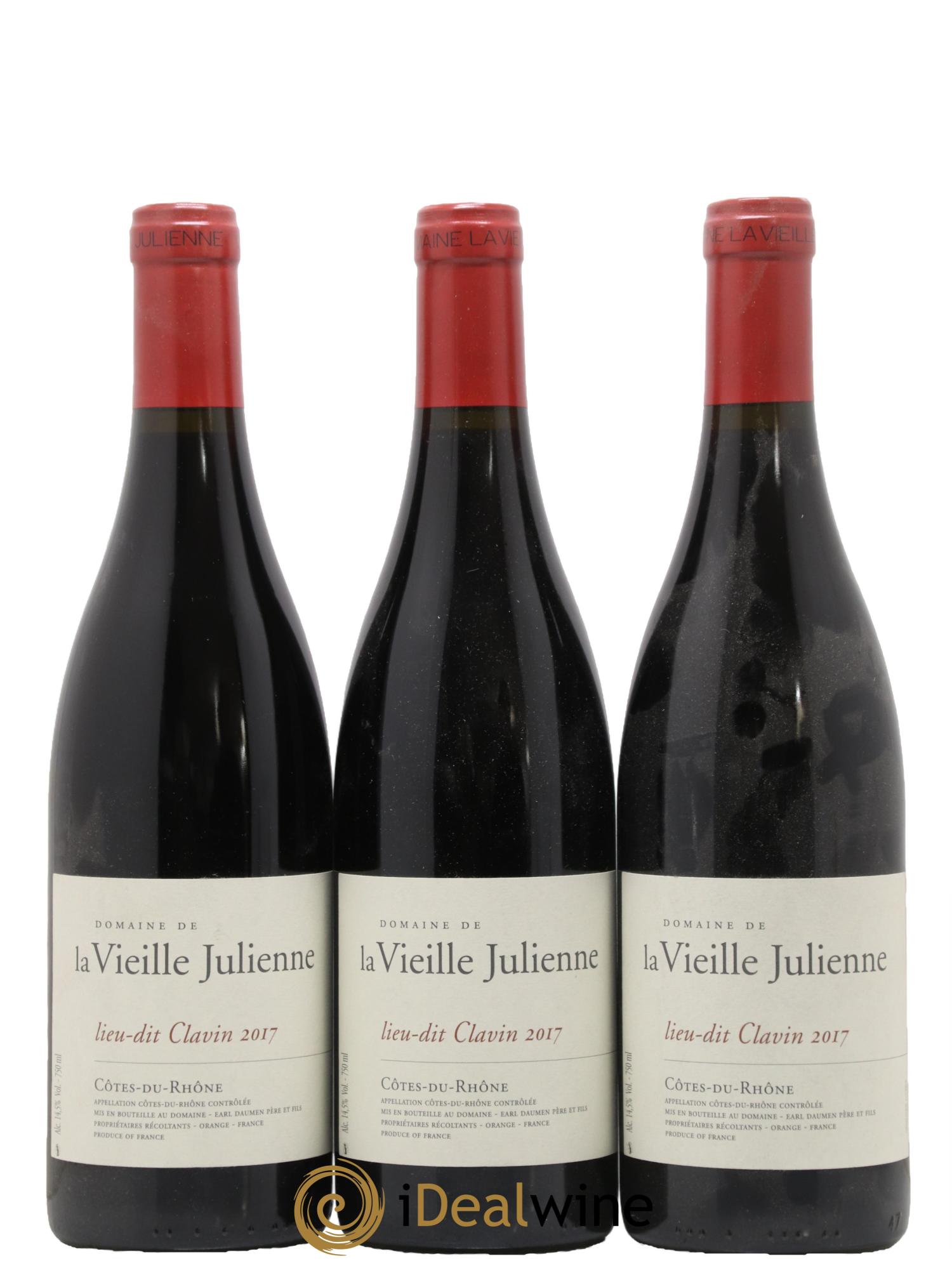 Côtes du Rhône Vieille Julienne (Domaine de la) Lieu-dit Clavin Jean-Paul Daumen 2017 - Lot de 3 bouteilles - 0