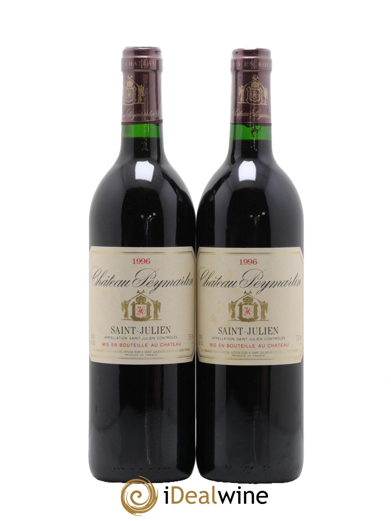 Saint-Julien Chateau Peymartin 1996 - Lot de 2 bouteilles - 0