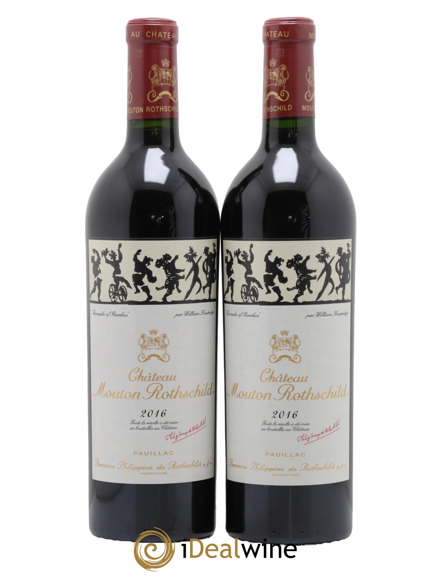 Château Mouton Rothschild 1er Grand Cru Classé 2016 - Lot de 2 bouteilles - 0