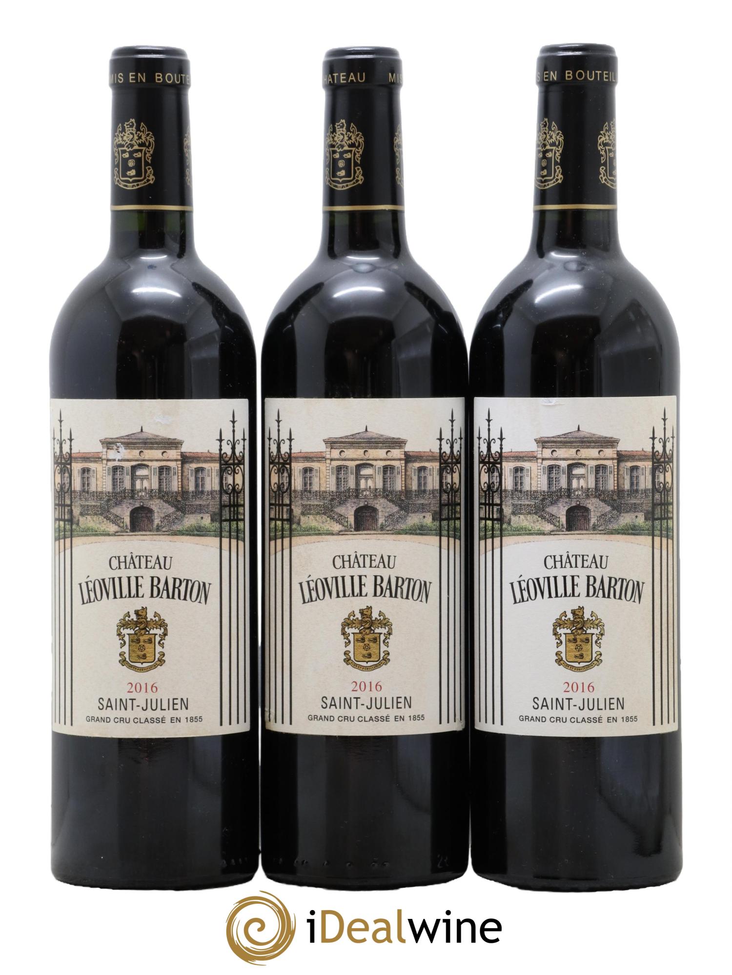 Château Léoville Barton 2ème Grand Cru Classé 2016 - Lotto di 3 bottiglie - 0