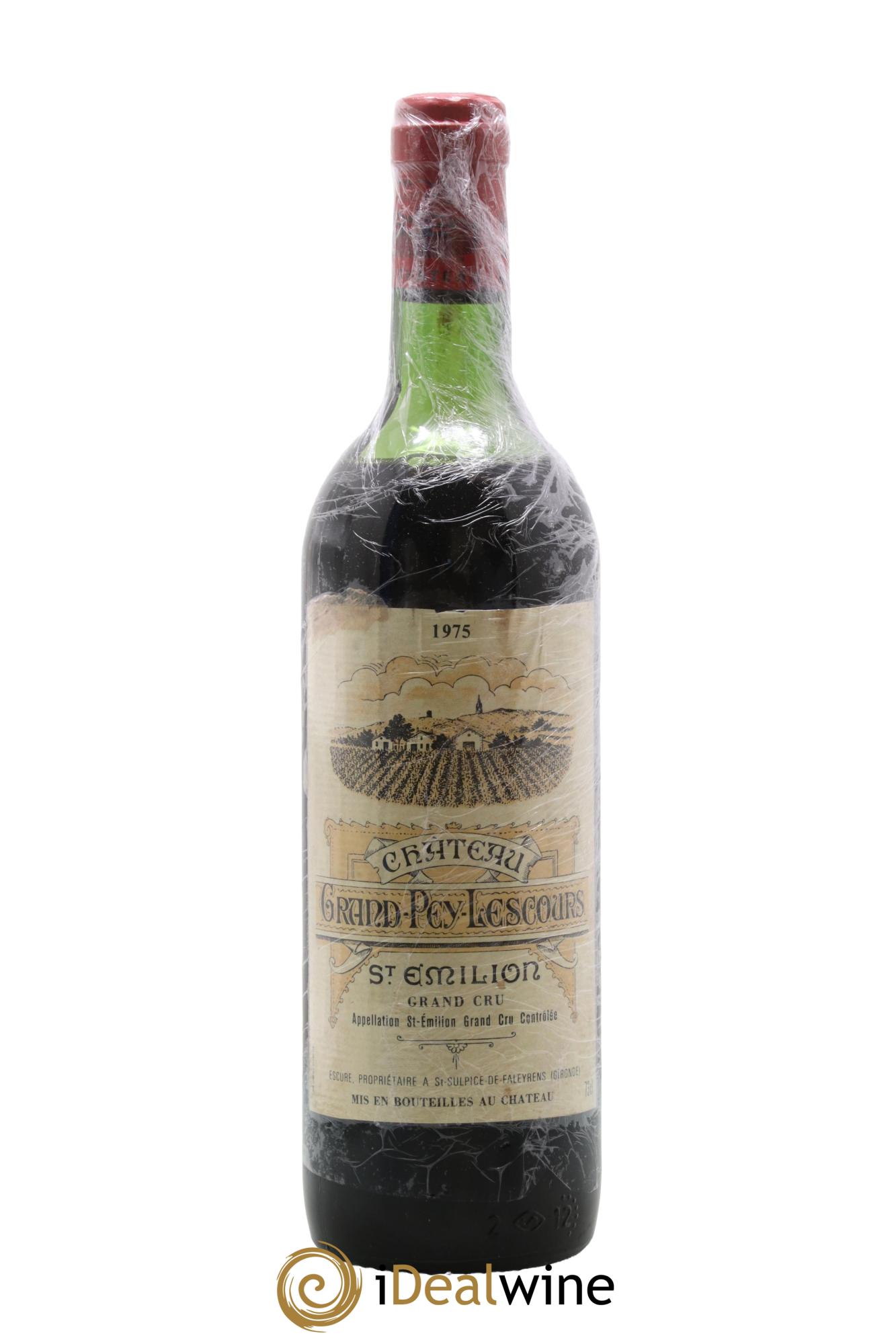 Saint-Émilion Grand Cru Château Grand Pey Lescours 1975 - Lot de 1 bouteille - 0