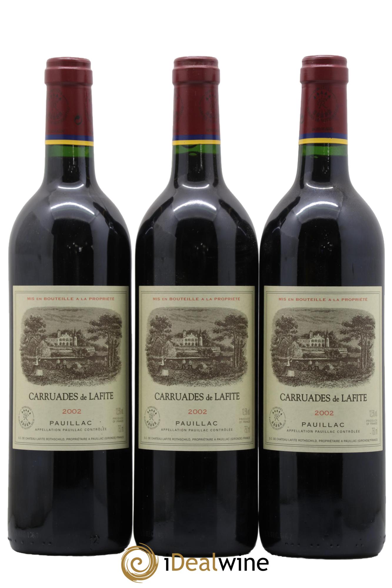 Carruades de Lafite Rothschild Second Vin 2002 - Lot of 3 bottles - 0