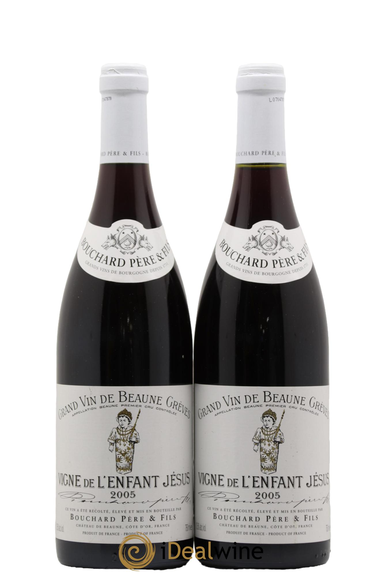 Beaune 1er Cru Grèves - Vigne de l'Enfant Jésus Bouchard Père & Fils 2005 - Lot of 2 bottles - 0