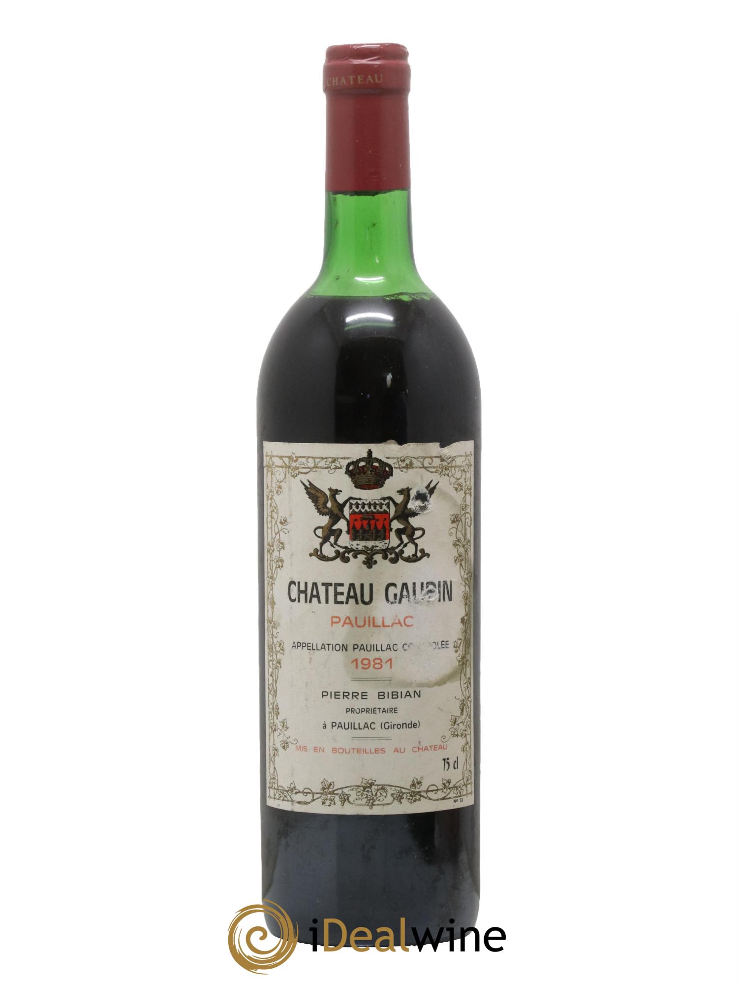 Pauillac Château Gaubin 1981 - Lotto di 1 bottiglia - 0