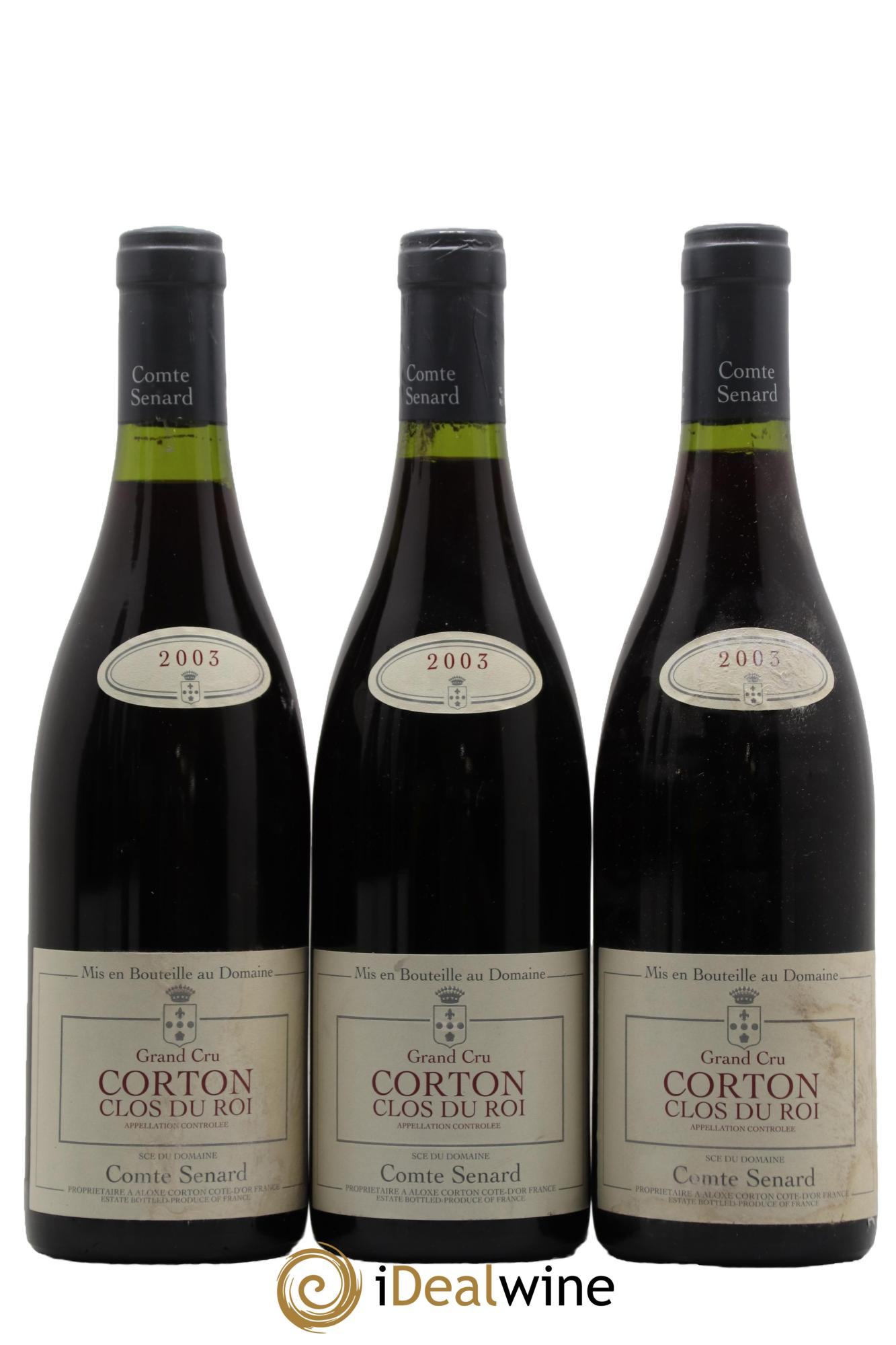 Corton Clos du Roi Comte Senard 2003 - Lot of 3 bottles - 0