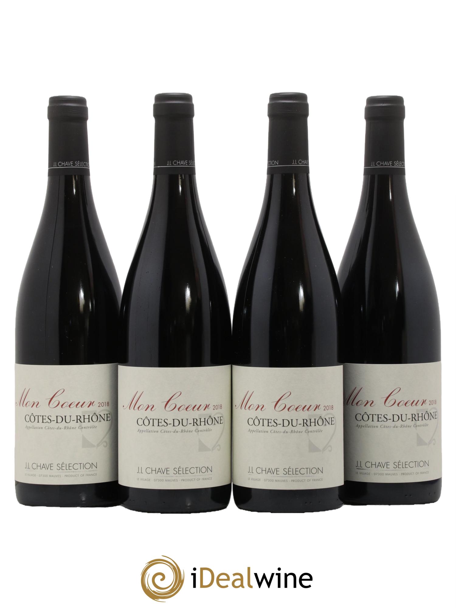 Côtes du Rhône Mon coeur J-L. Chave Sélection 2018 - Lotto di 4 bottiglie - 0