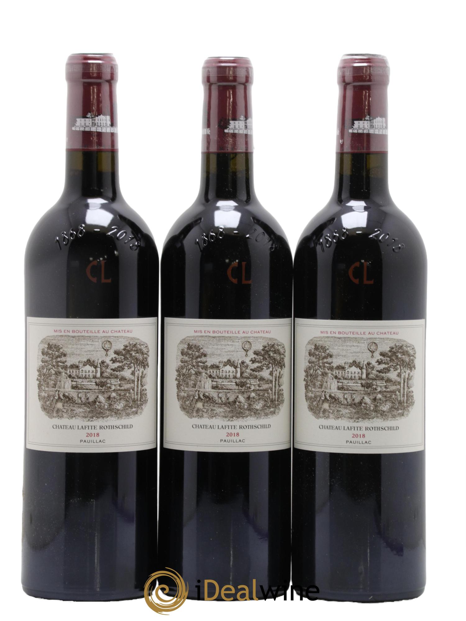 Château Lafite Rothschild 1er Grand Cru Classé 2018 - Posten von 3 Flaschen - 0