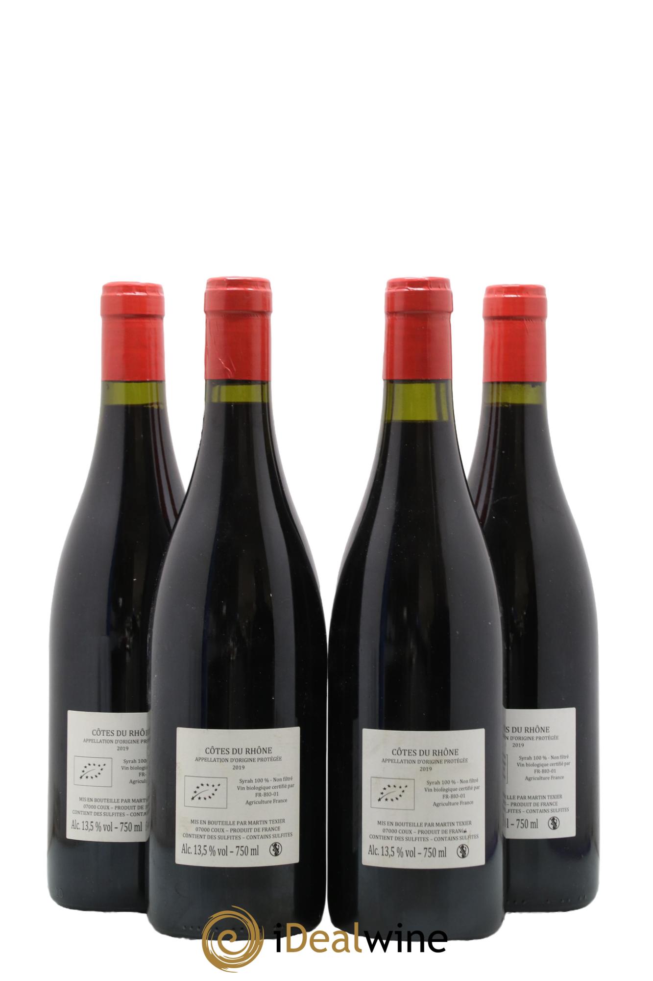 Côtes du Rhône Brézème Vigne de la Carrière Domaine Martin Texier 2019 - Lot of 4 bottles - 1