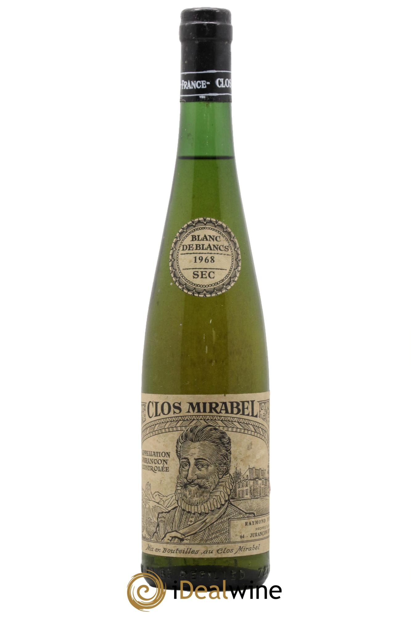 Jurançon Sec Clos Mirabel 1968 - Lot de 1 bouteille - 0