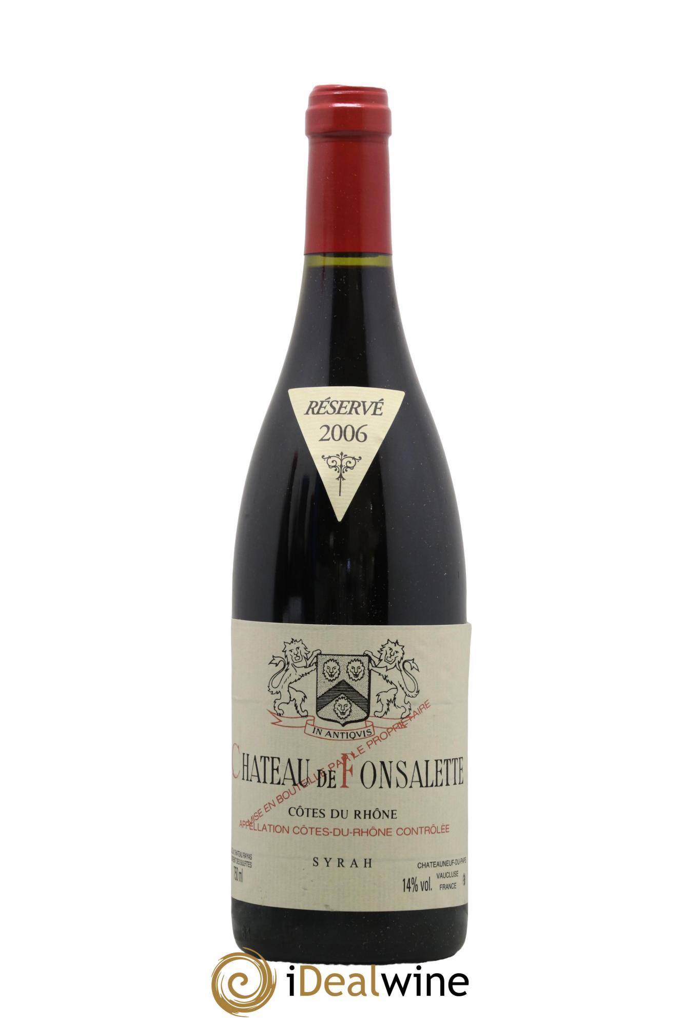 Côtes du Rhône Cuvée Syrah Château de Fonsalette 2006 - Posten von 1 Flasche - 0