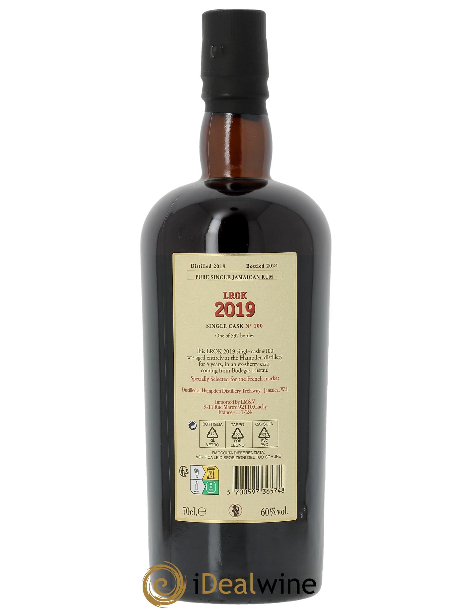 Rhum Hampden LROK Ex-Lustau Single Cask n°100 2019 - Posten von 1 Flasche - 2