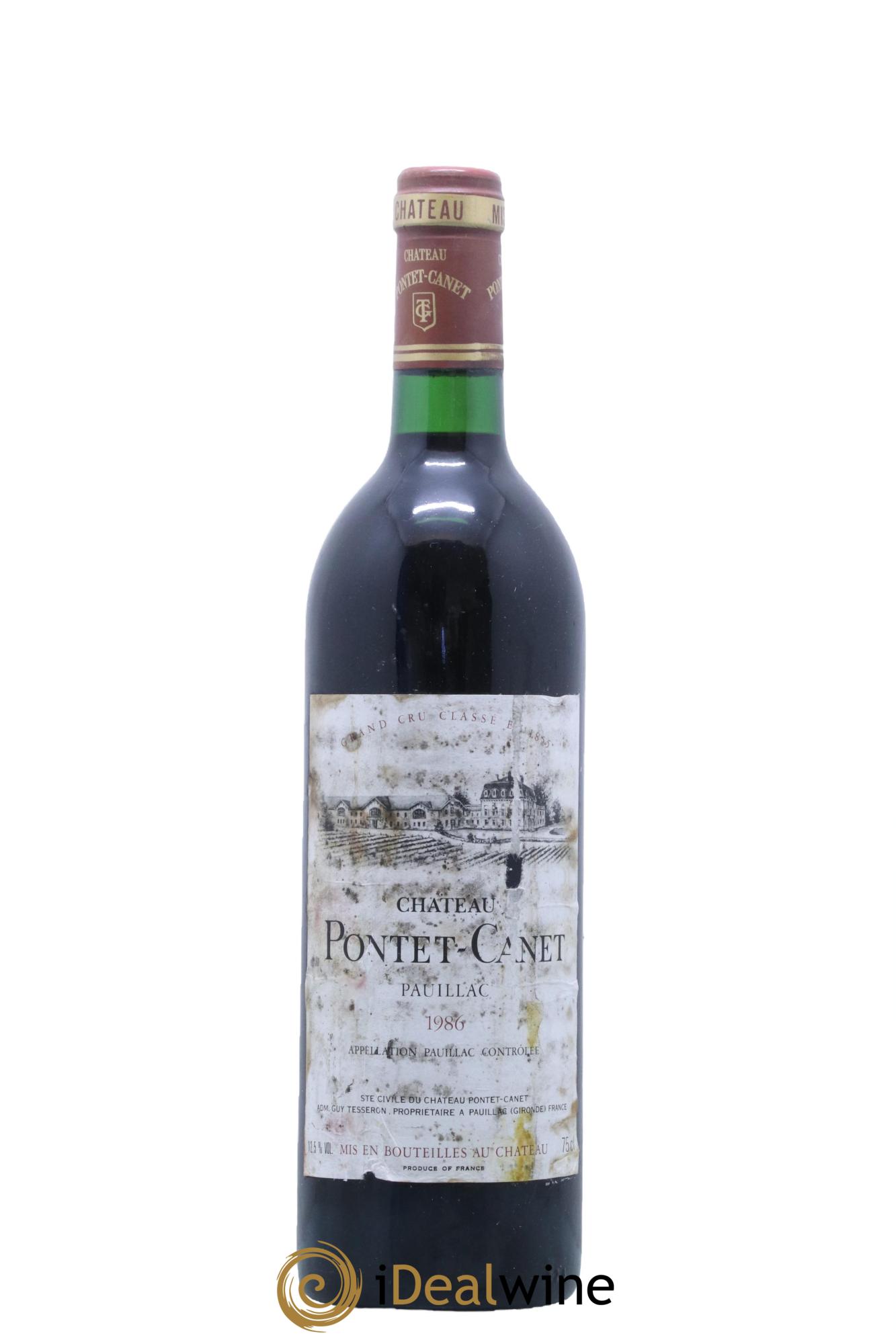 Château Pontet Canet 5ème Grand Cru Classé  1986 - Lot de 1 bouteille - 0