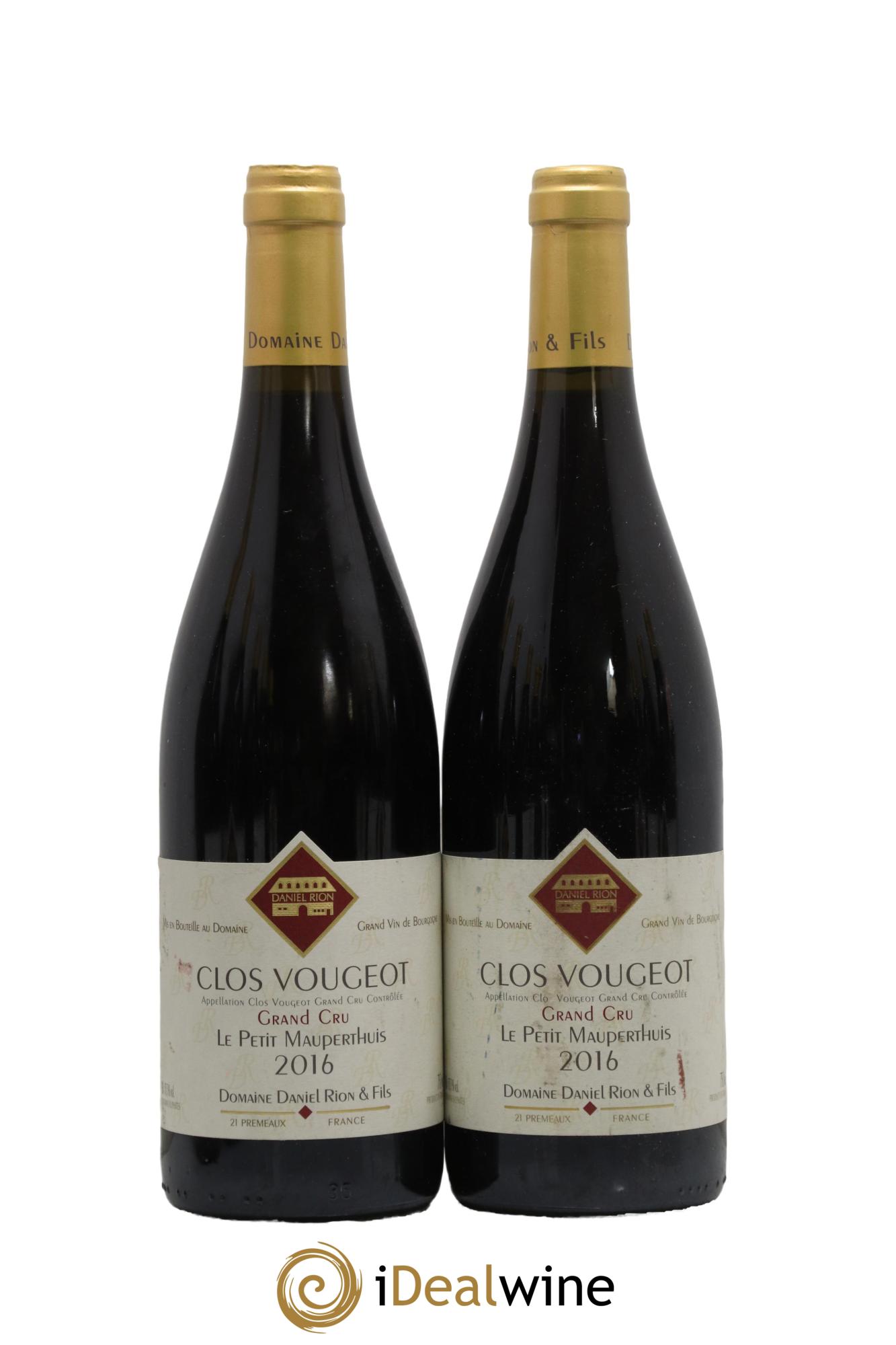 Clos de Vougeot Grand Cru Le Petit Maupertuis Daniel Rion 2016 - Posten von 2 Flaschen - 0