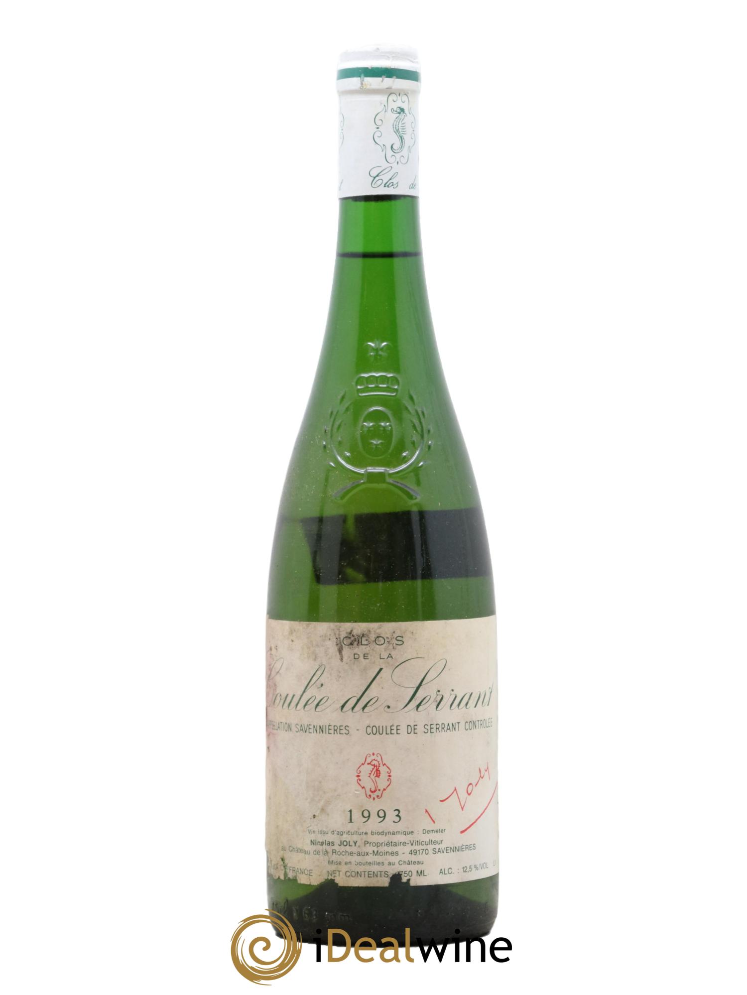 Savennières Clos de la Coulée de Serrant Vignobles de la Coulée de Serrant - Nicolas Joly 1993 - Lot of 1 bottle - 0