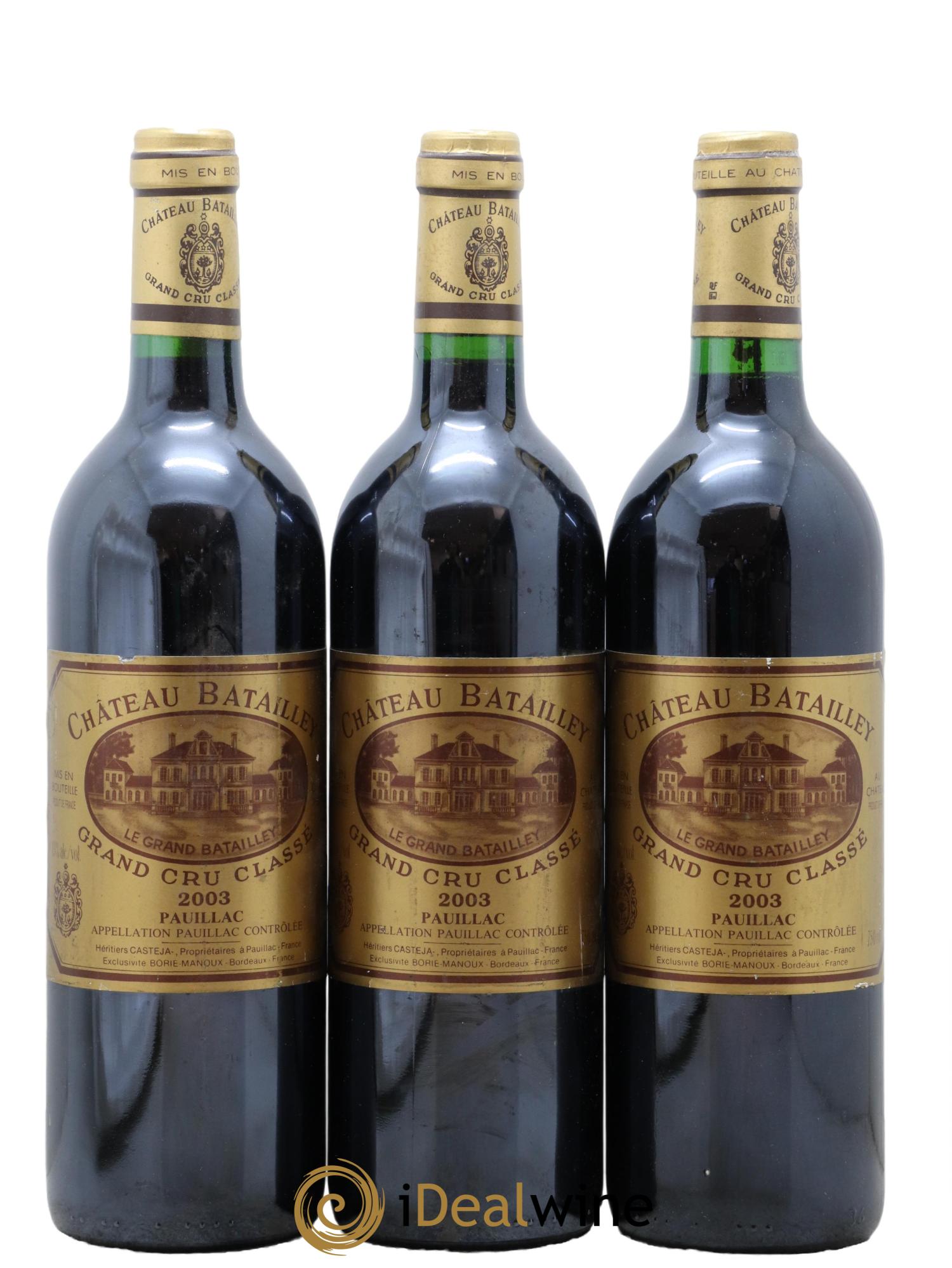 Château Batailley 5ème Grand Cru Classé  2003 - Lot of 3 bottles - 0