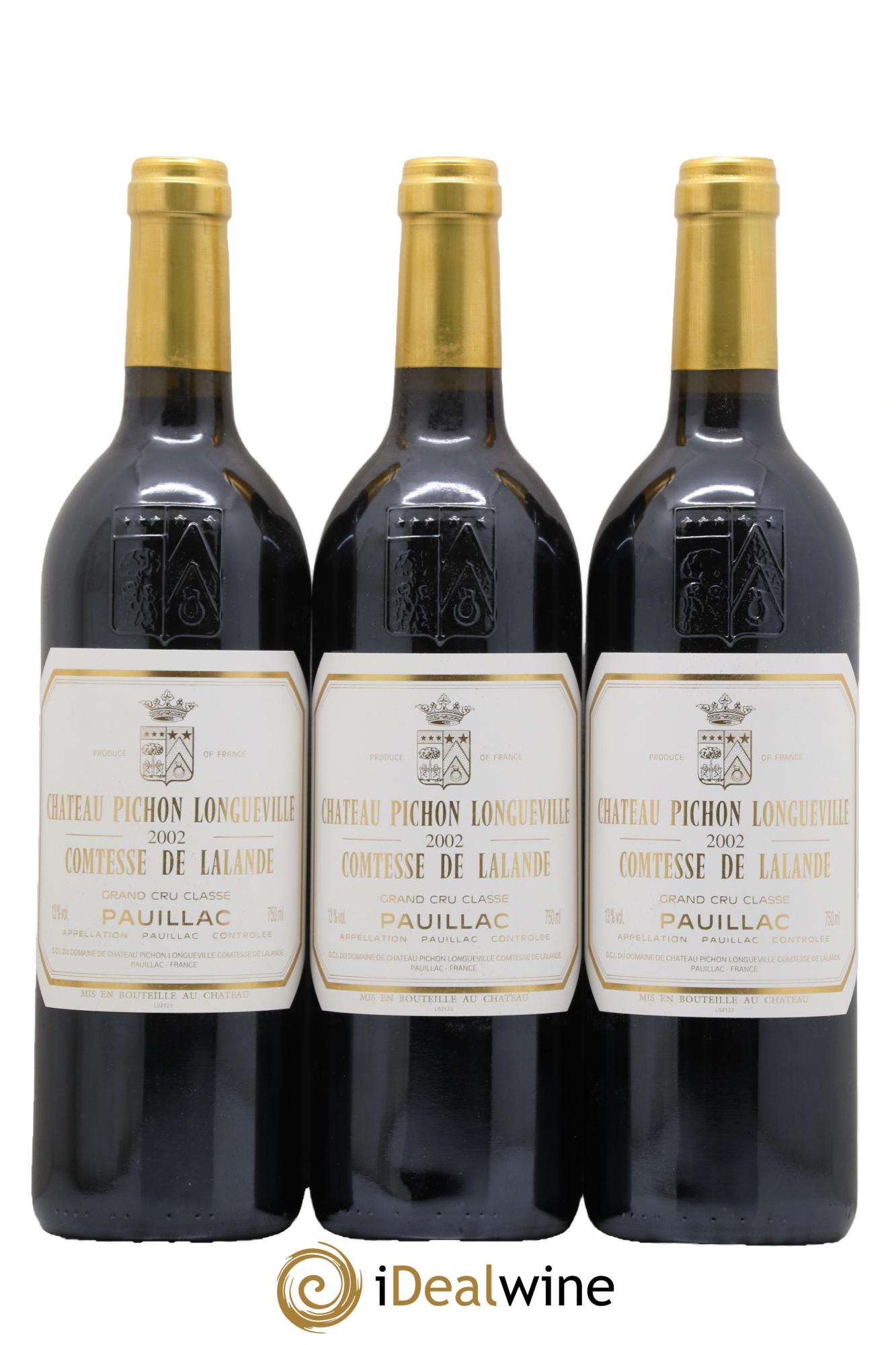 Château Pichon Longueville Comtesse de Lalande 2ème Grand Cru Classé 2002 - Lot de 3 bouteilles - 0