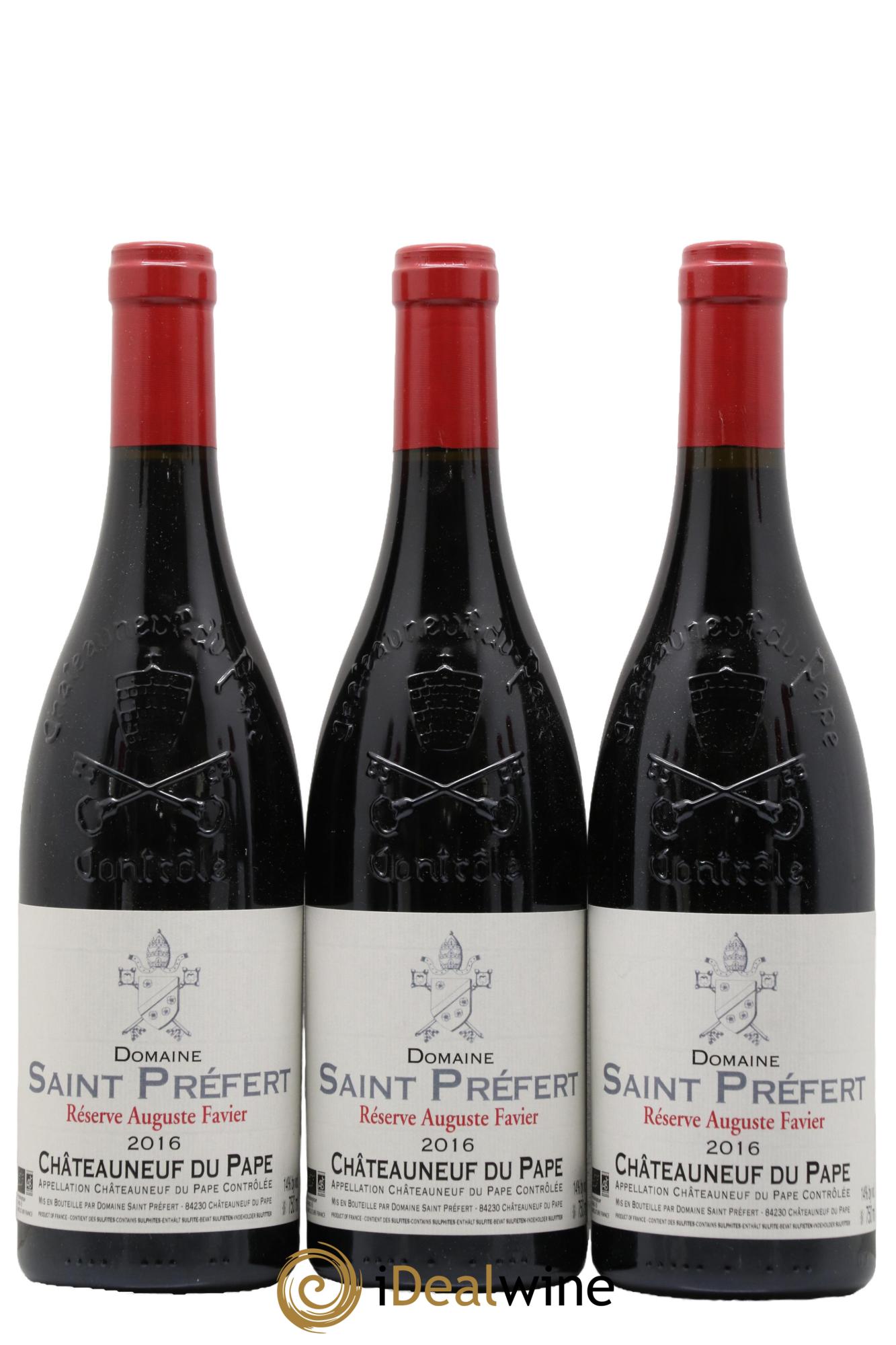 Châteauneuf-du-Pape Réserve Auguste Favier Domaine Saint-Préfert 2016 - Lot of 3 bottles - 0