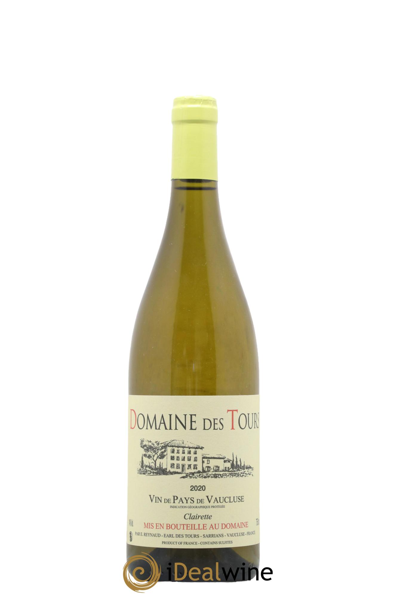 IGP Vaucluse (Vin de Pays de Vaucluse) Domaine des Tours Clairette Emmanuel Reynaud 2020 - Lot de 1 bouteille - 0