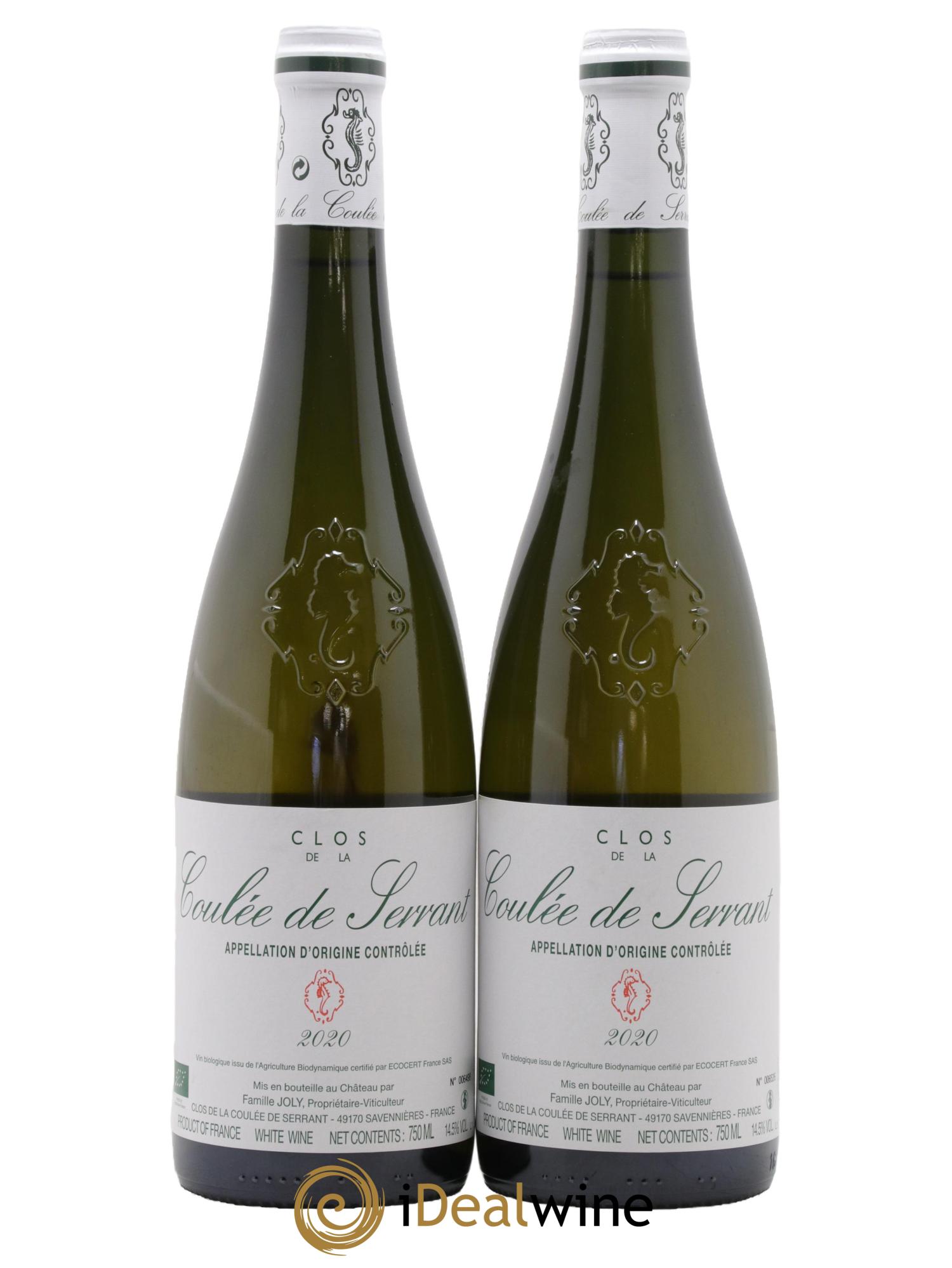 Savennières Clos de la Coulée de Serrant Vignobles de la Coulée de Serrant - Nicolas Joly 2020 - Lot of 2 bottles - 0