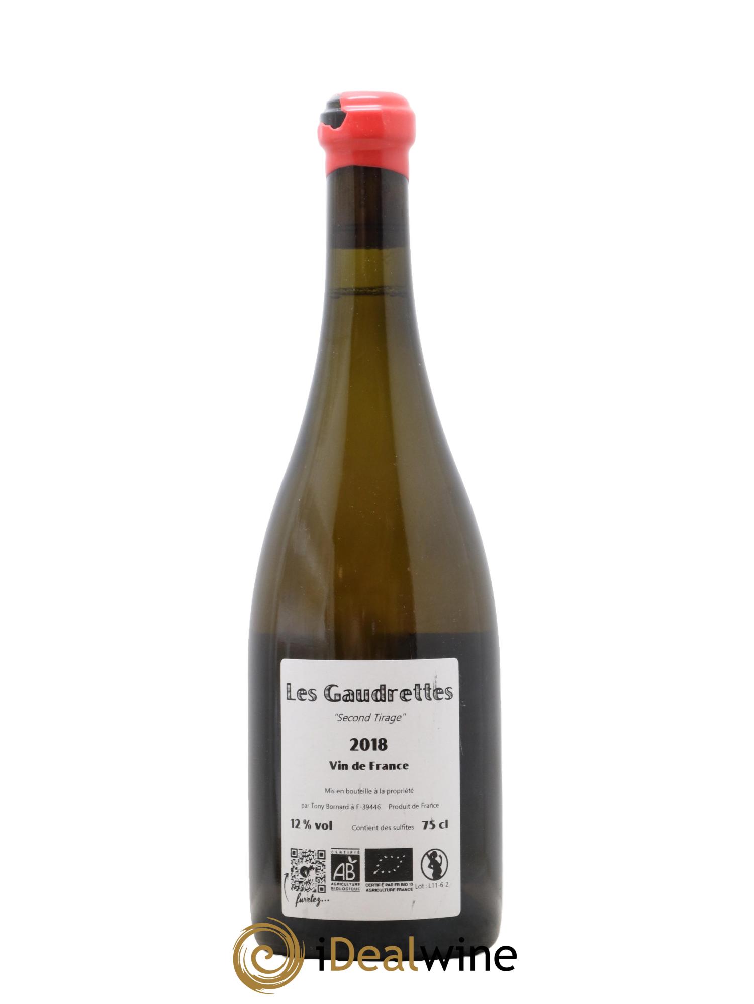 Vin de France Les Gaudrettes 2ème Tirage Domaine Tony Bornard 2018 - Lot de 1 bouteille - 1