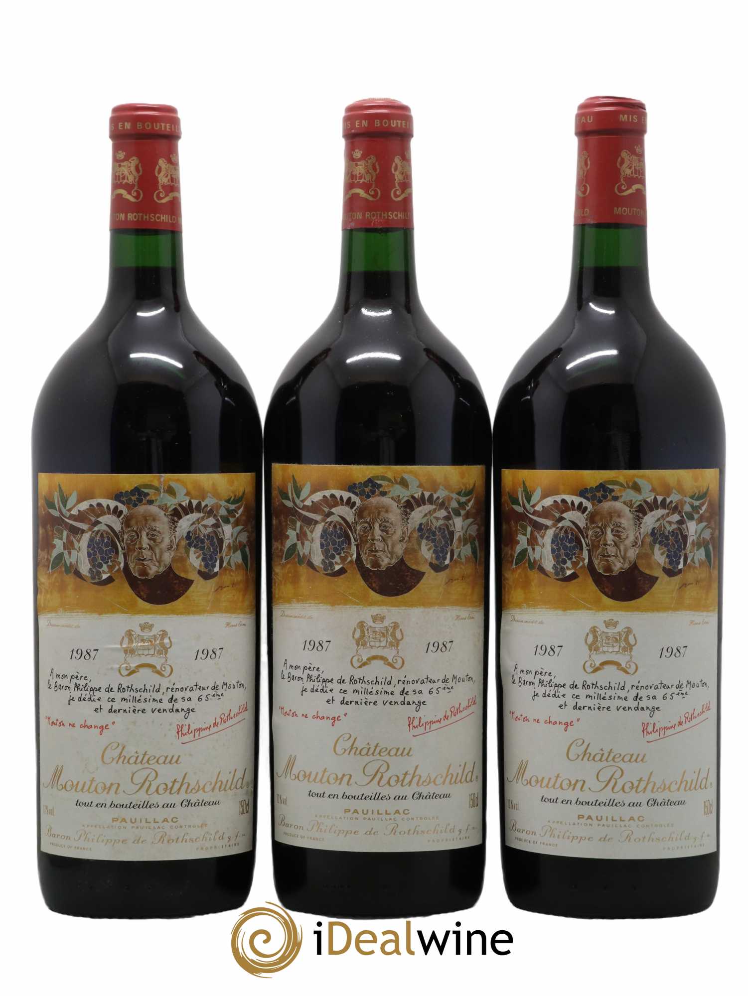 Château Mouton Rothschild 1er Grand Cru Classé 1987 - Lot de 6 magnums - 1