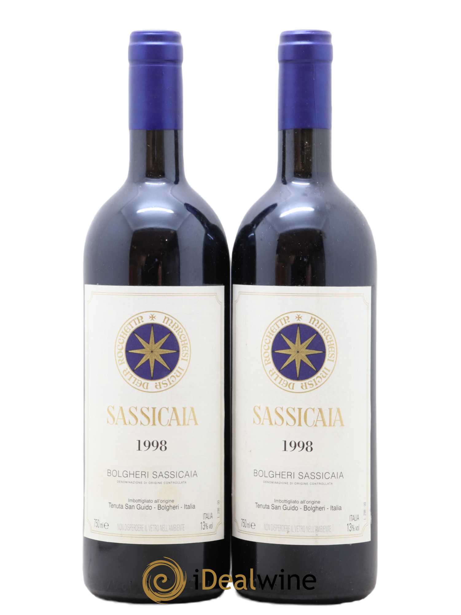 Bolgheri DOC Sassicaia Tenuta San Guido 1998 - Lot de 2 bouteilles - 0