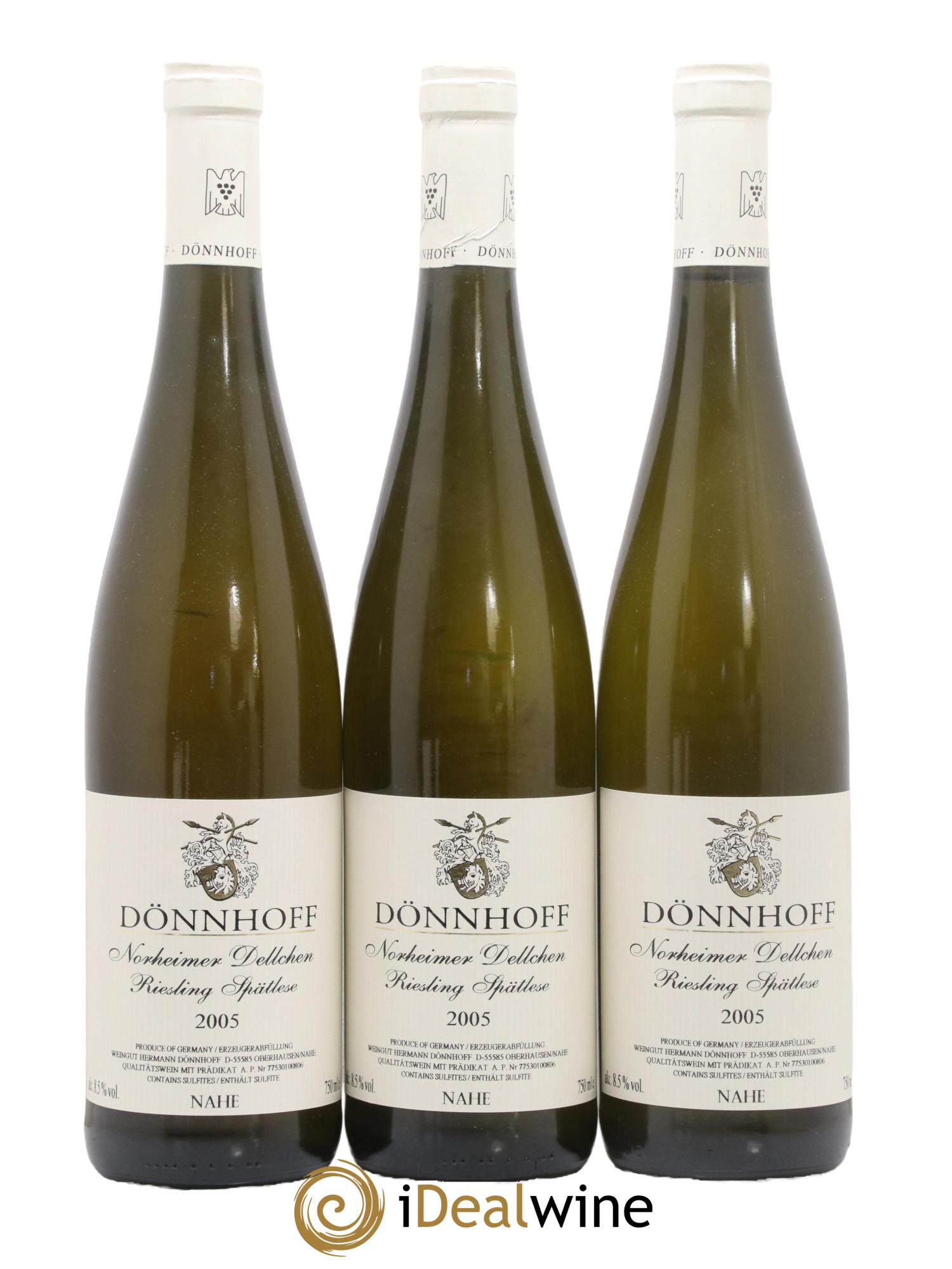 Allemagne Nahe Norheimer Dellchen Riesling Spatlese Donnhoff 2005 - Lot de 3 bouteilles - 0