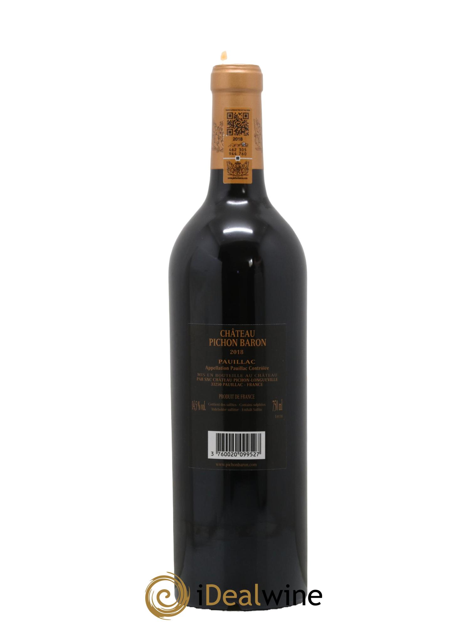 Pichon Longueville Baron 2ème Grand Cru Classé  2018 - Lotto di 1 bottiglia - 1