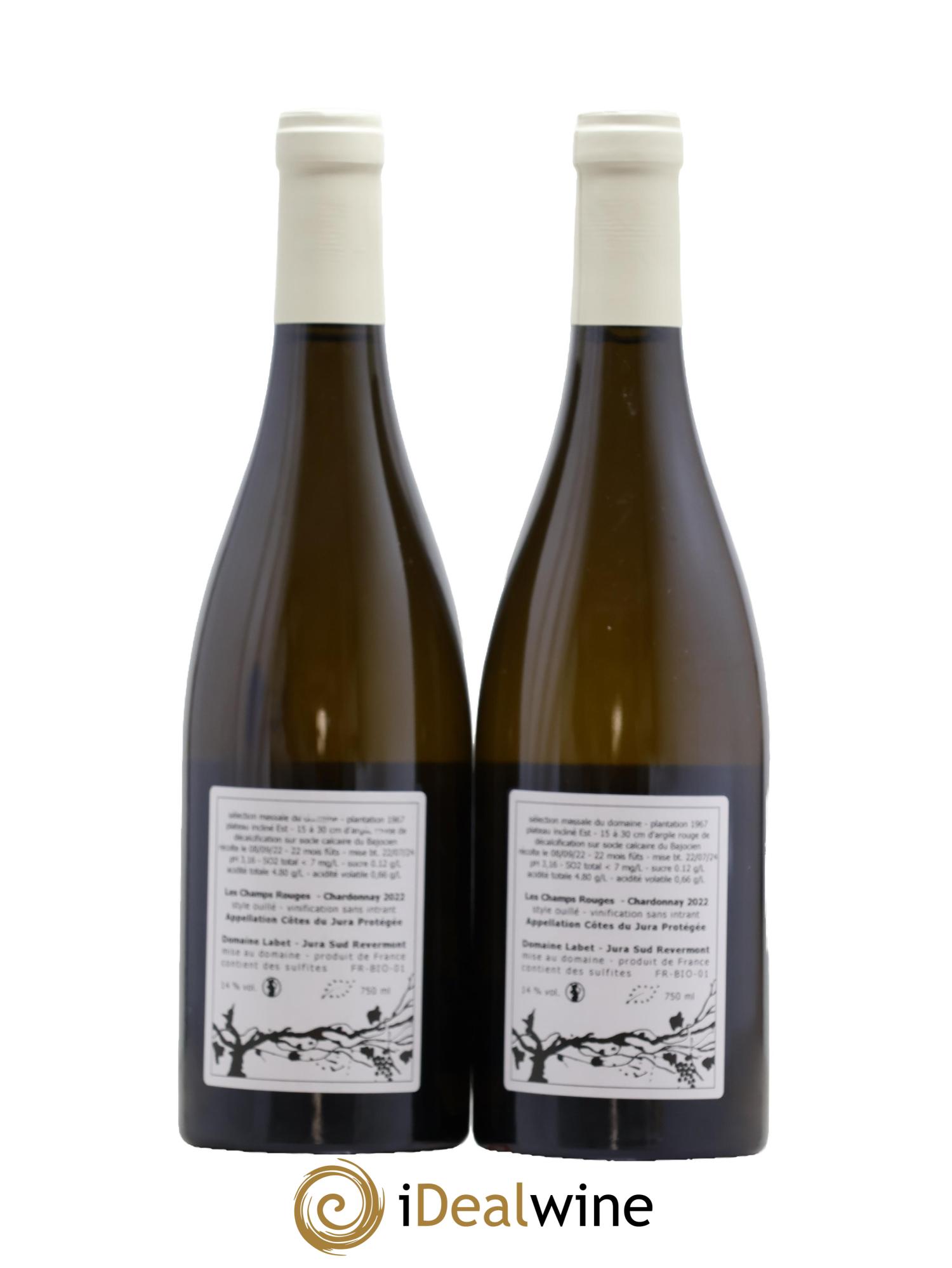 Côtes du Jura Chardonnay Les Champs Rouges Romain - Julien  - Charline Labet 2022 - Lot of 2 bottles - 1