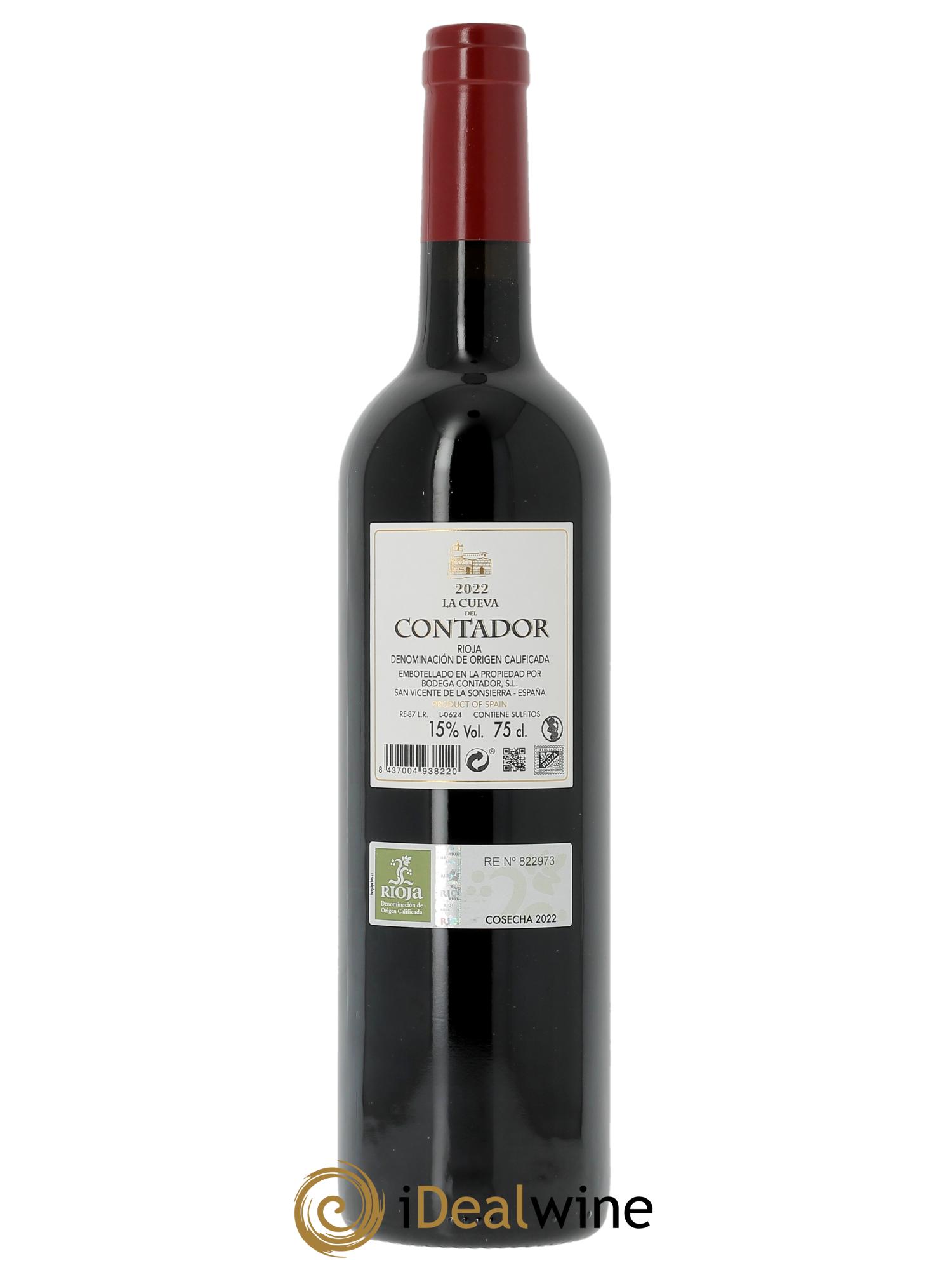 Rioja DOCA La Cueva del Contador Bodega Contador - Benjamin Romeo  2022 - Lot of 1 bottle - 1