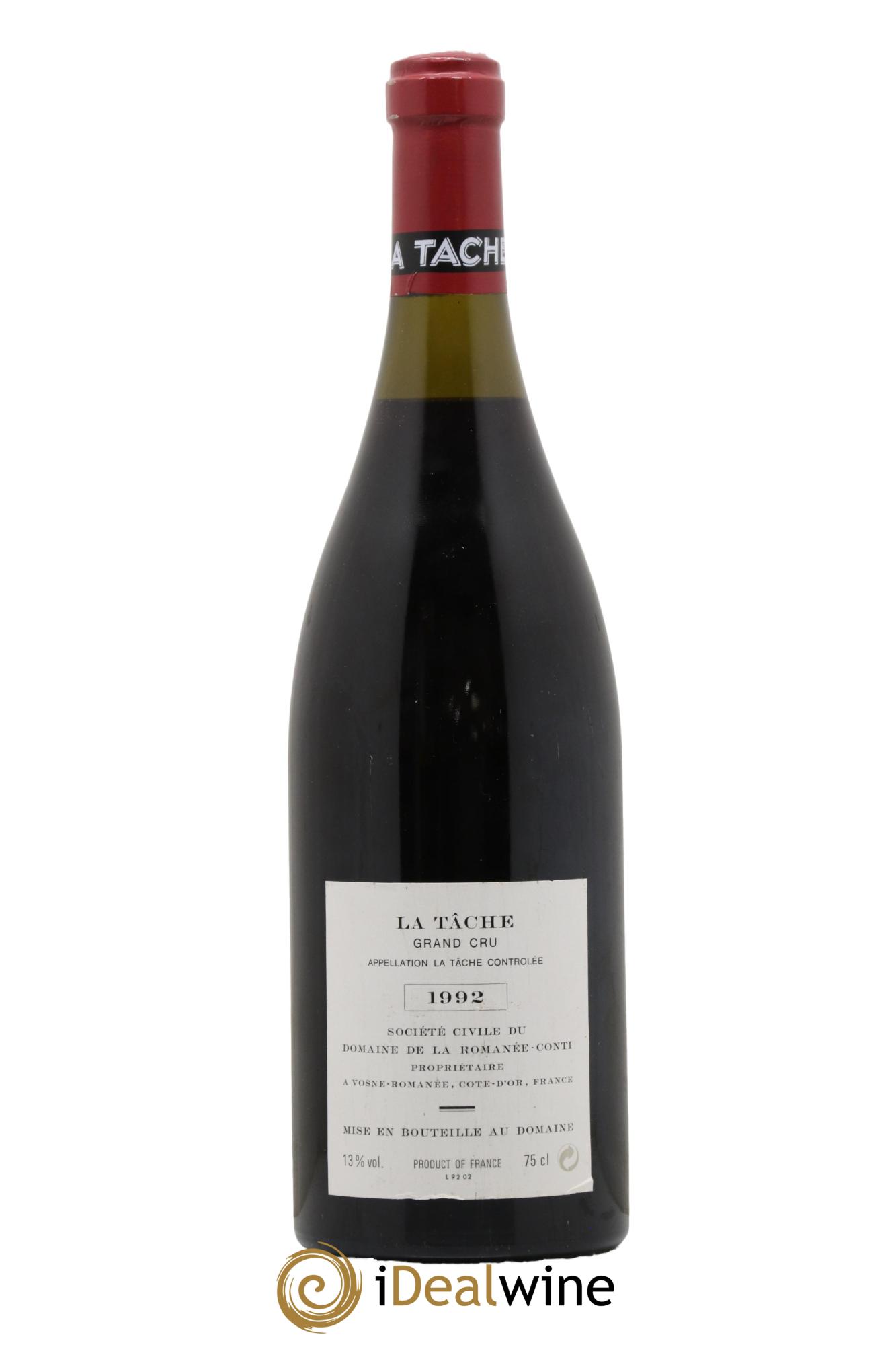 La Tâche Grand Cru Domaine de la Romanée-Conti 1992 - Lotto di 1 bottiglia - 1