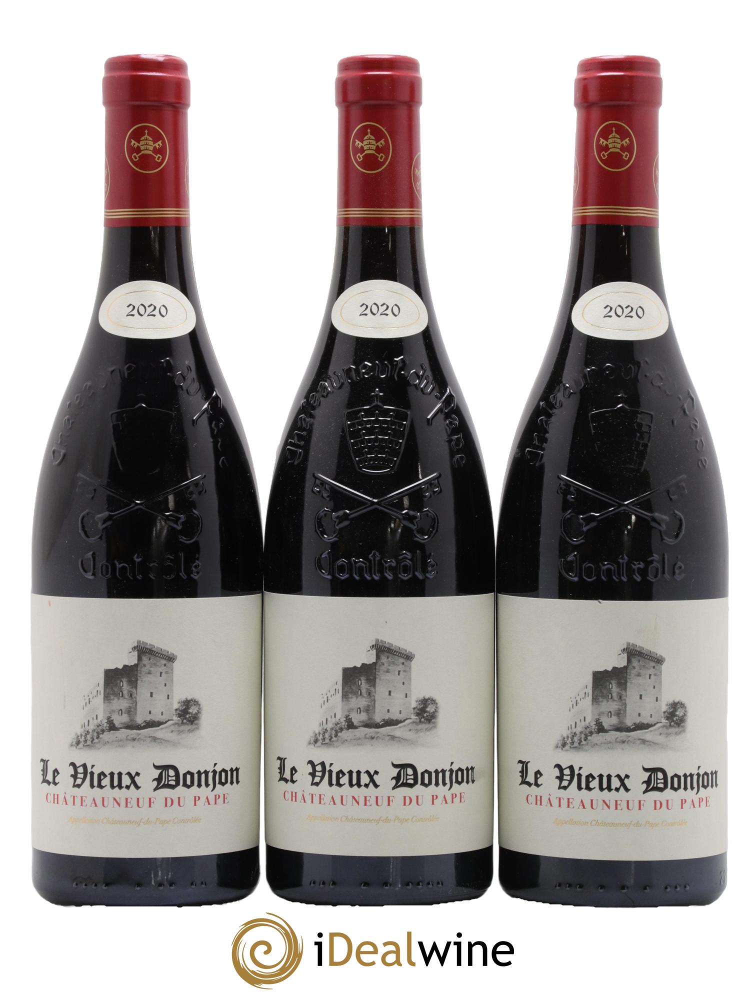 Châteauneuf-du-Pape Le Vieux Donjon Michel Lucien 2020 - Lot de 3 bouteilles - 0