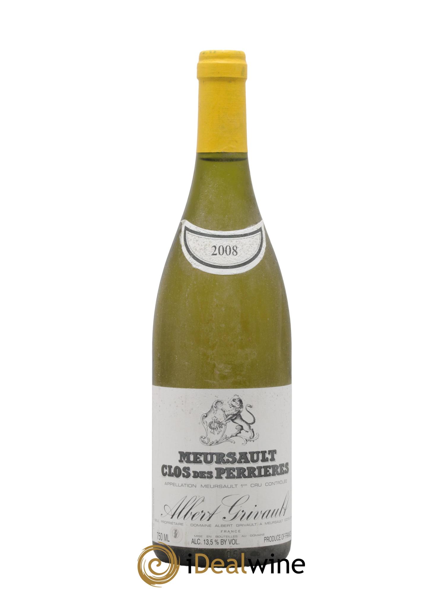 Meursault 1er Cru Clos des Perrières Monopole Albert Grivault 2008 - Lot de 1 bouteille - 0