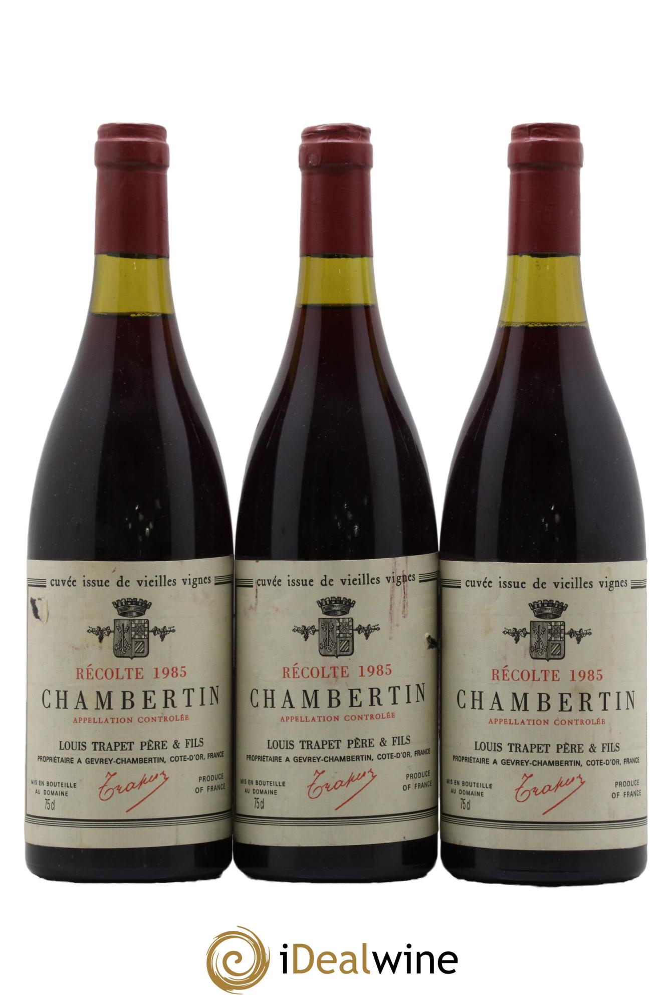 Chambertin Grand Cru Domaine Trapet Vieilles Vignes 1985 - Lot de 3 bouteilles - 0