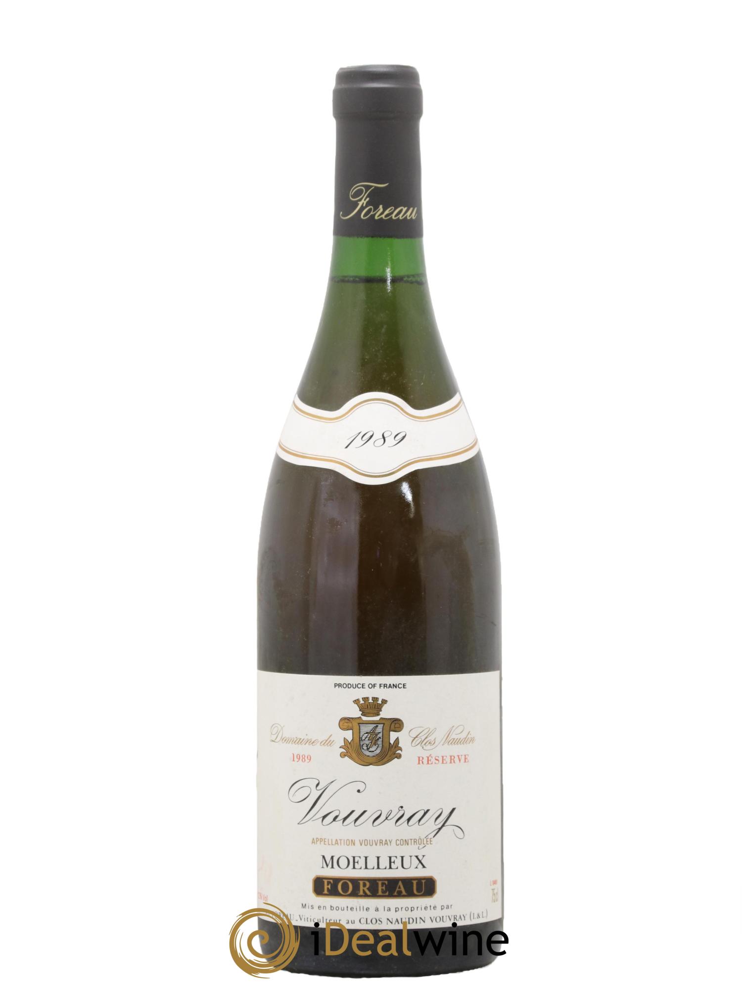 Vouvray Moelleux Réserve Clos Naudin - Philippe Foreau 1989 - Lot de 1 bouteille - 0