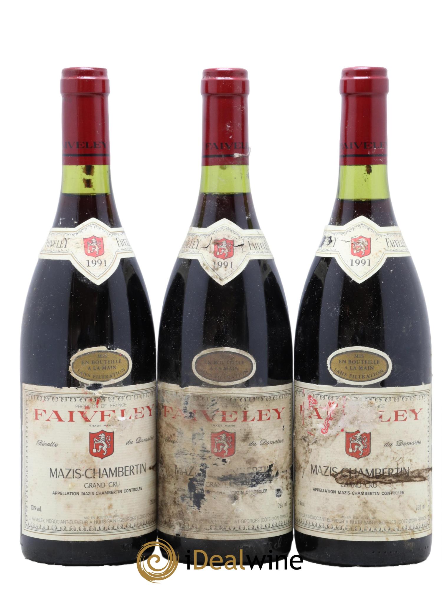 Mazis-Chambertin Grand Cru Faiveley  1991 - Lotto di 3 bottiglie - 0