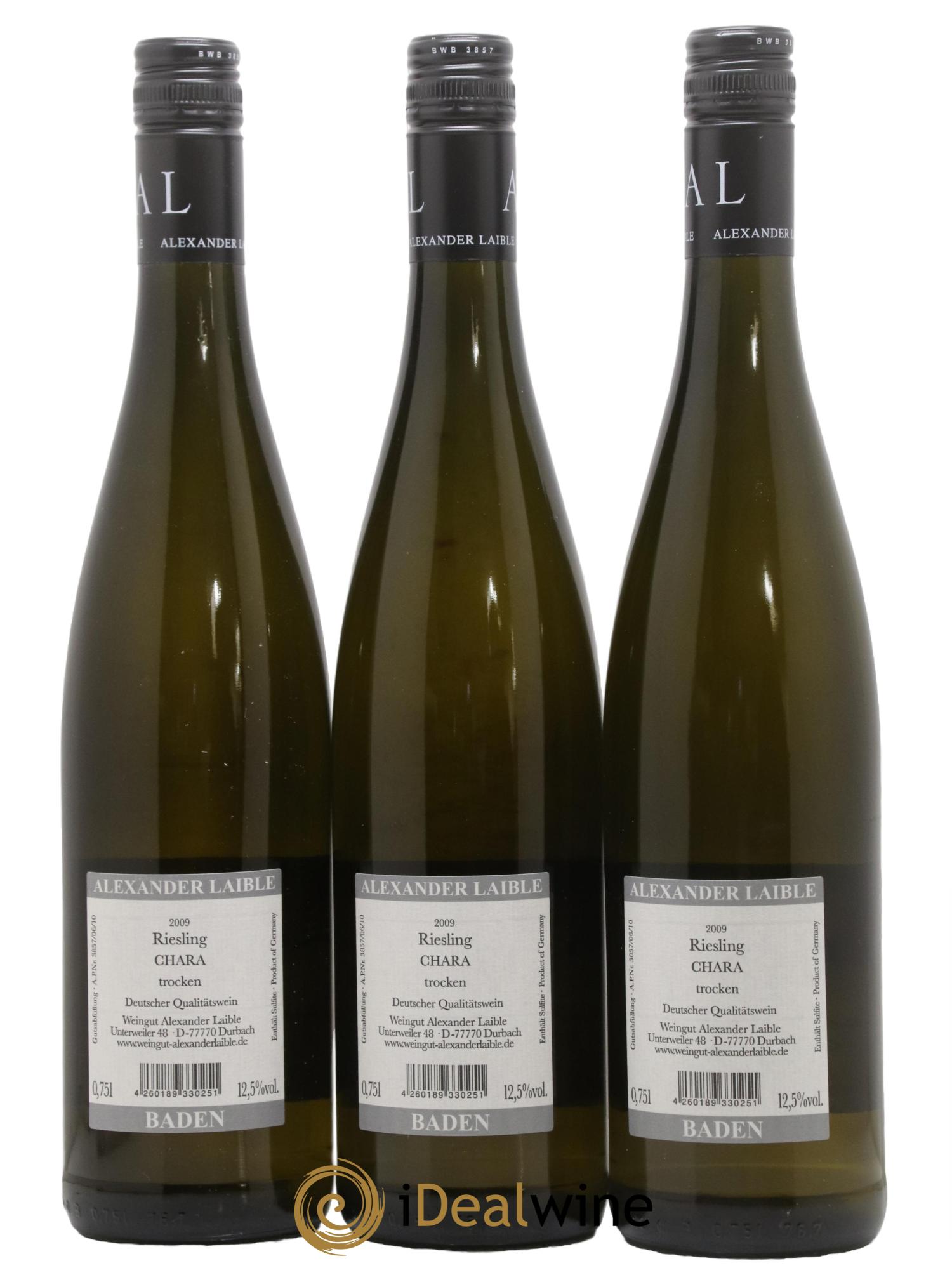 Allemagne Pays de Bade Riesling Trocken Chara *** Weingut Alexander Laible 2009 - Lotto di 3 bottiglie - 1