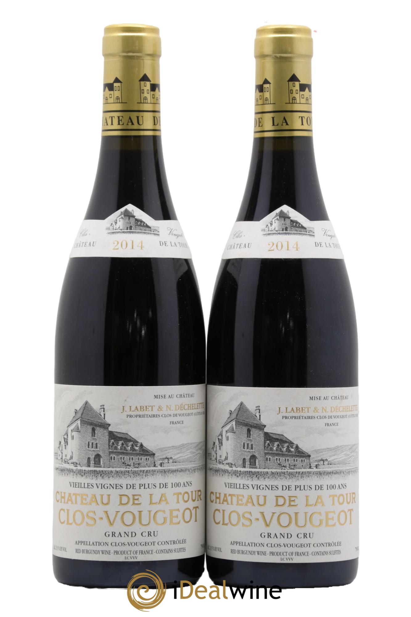 Clos de Vougeot Grand Cru Vieilles Vignes Château de La Tour  2014 - Lot de 2 bouteilles - 0