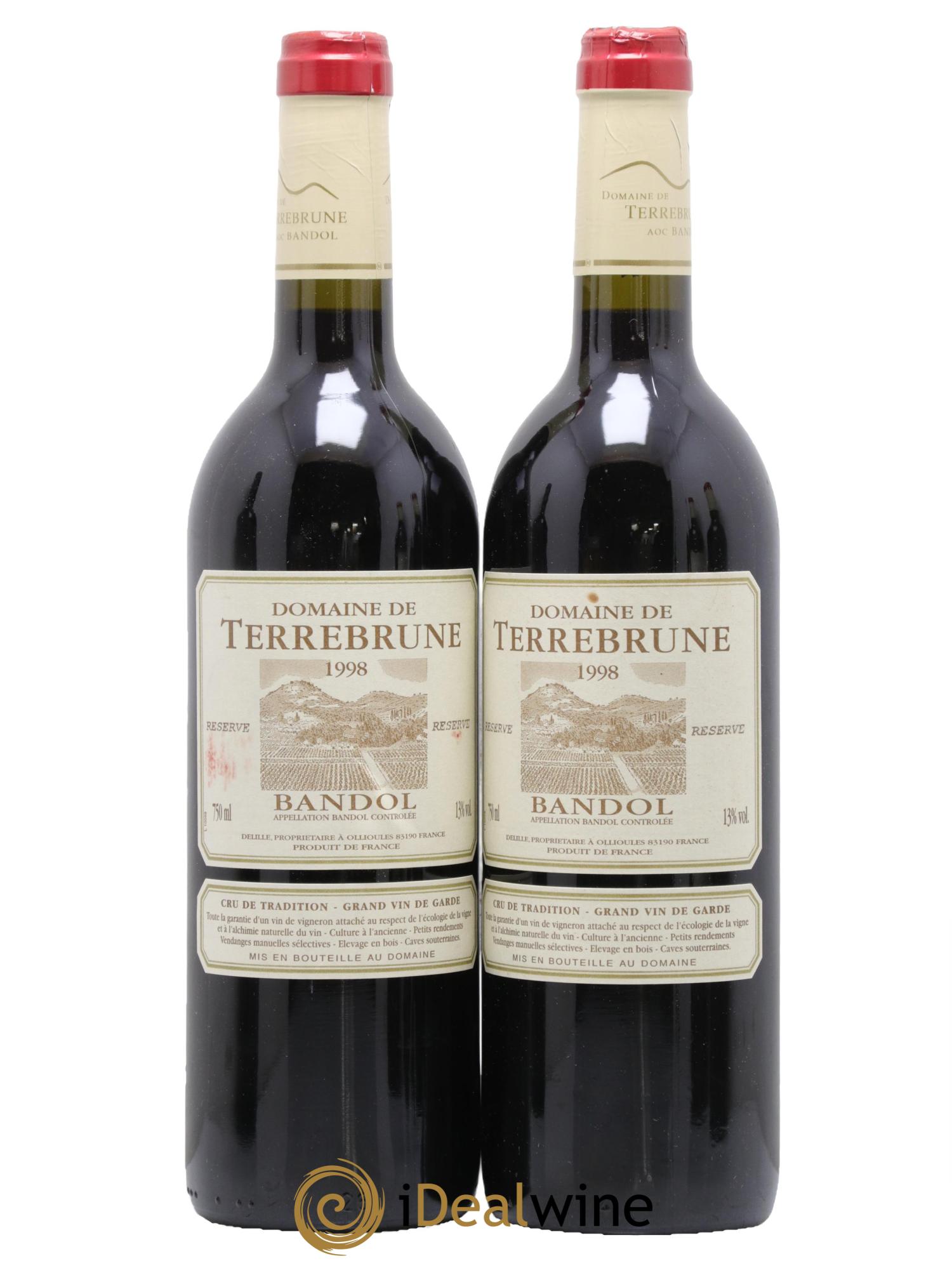 Bandol Terrebrune (Domaine de) 1998 - Posten von 2 Flaschen - 0